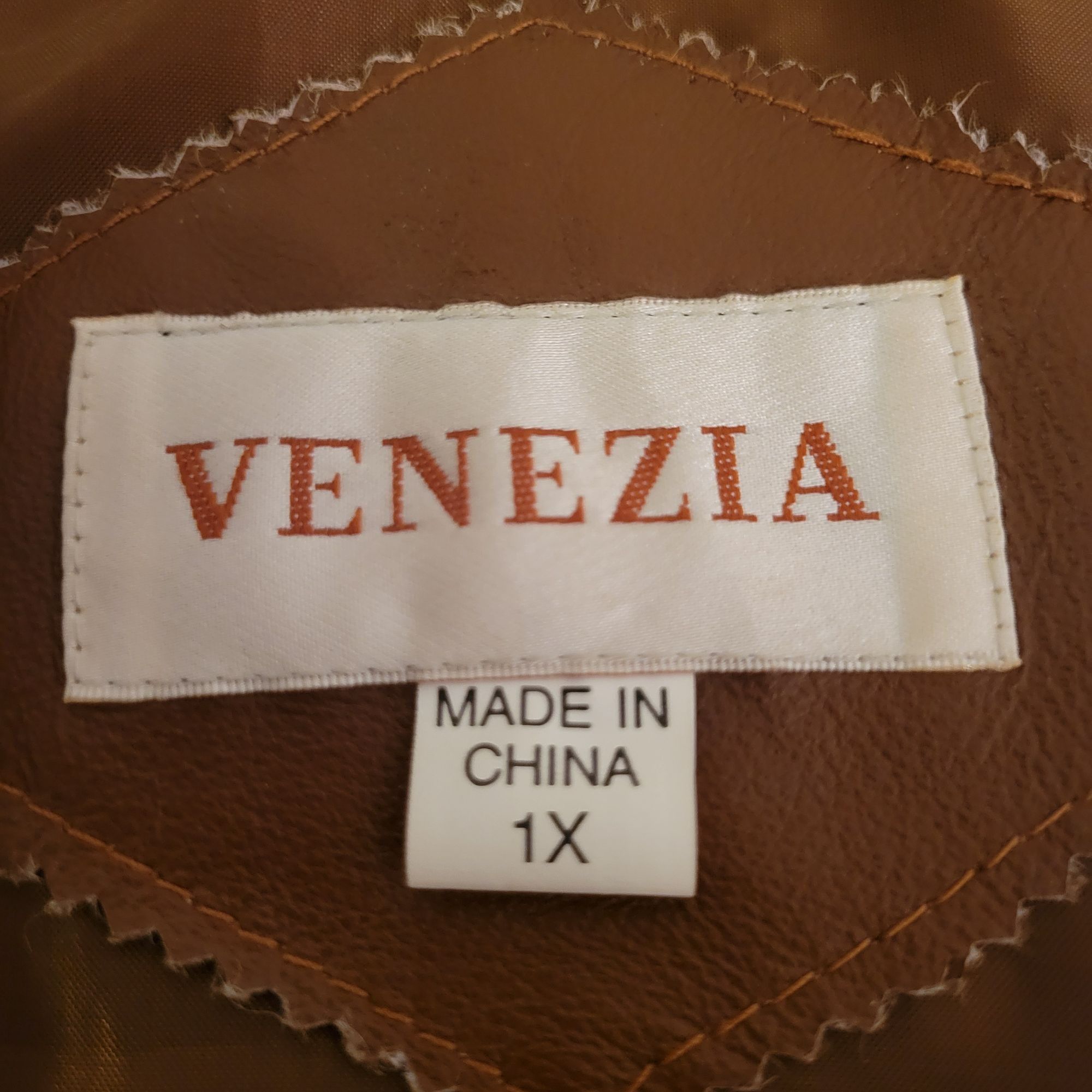 Vintage Venezia 1X Brown Leather Double Breasted Trench Coat Slouchy Size XXL / US 16-18 / IT 52-54 - 2 Thumbnail