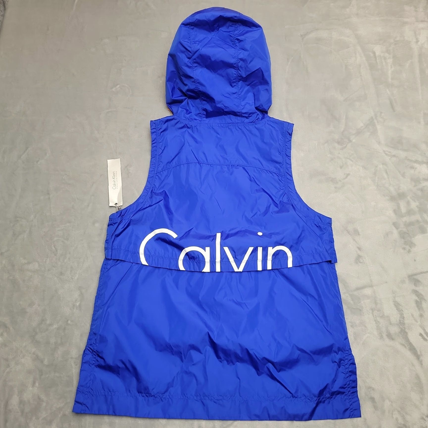 Calvin Klein VINTAGE Calvin Klein Vest Womens Large Blue Full Zip Performance Hooded Water Resistant Size L / US 10 / IT 46 - 7 Thumbnail