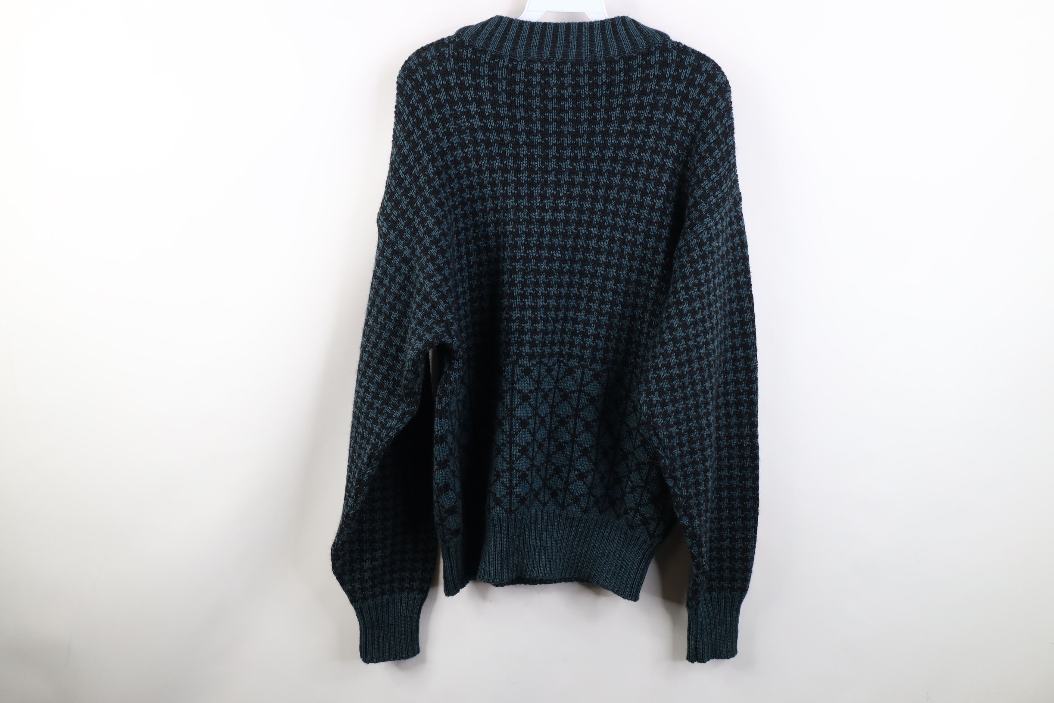 Vintage Vintage 90s Streetwear Wool Houndstooth Mock Neck Sweater Size US S / EU 44-46 / 1 - 8 Thumbnail