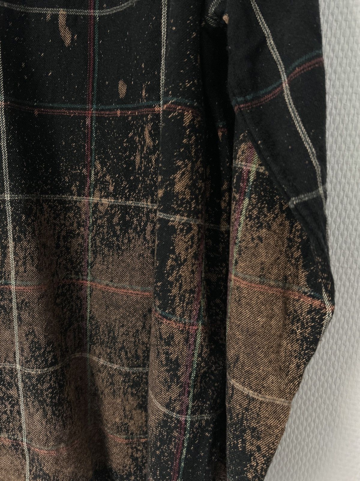 Saint Laurent Paris FW2018 Bleached Plaid Wool Flannel Shirt Size US L / EU 52-54 / 3 - 9 Thumbnail