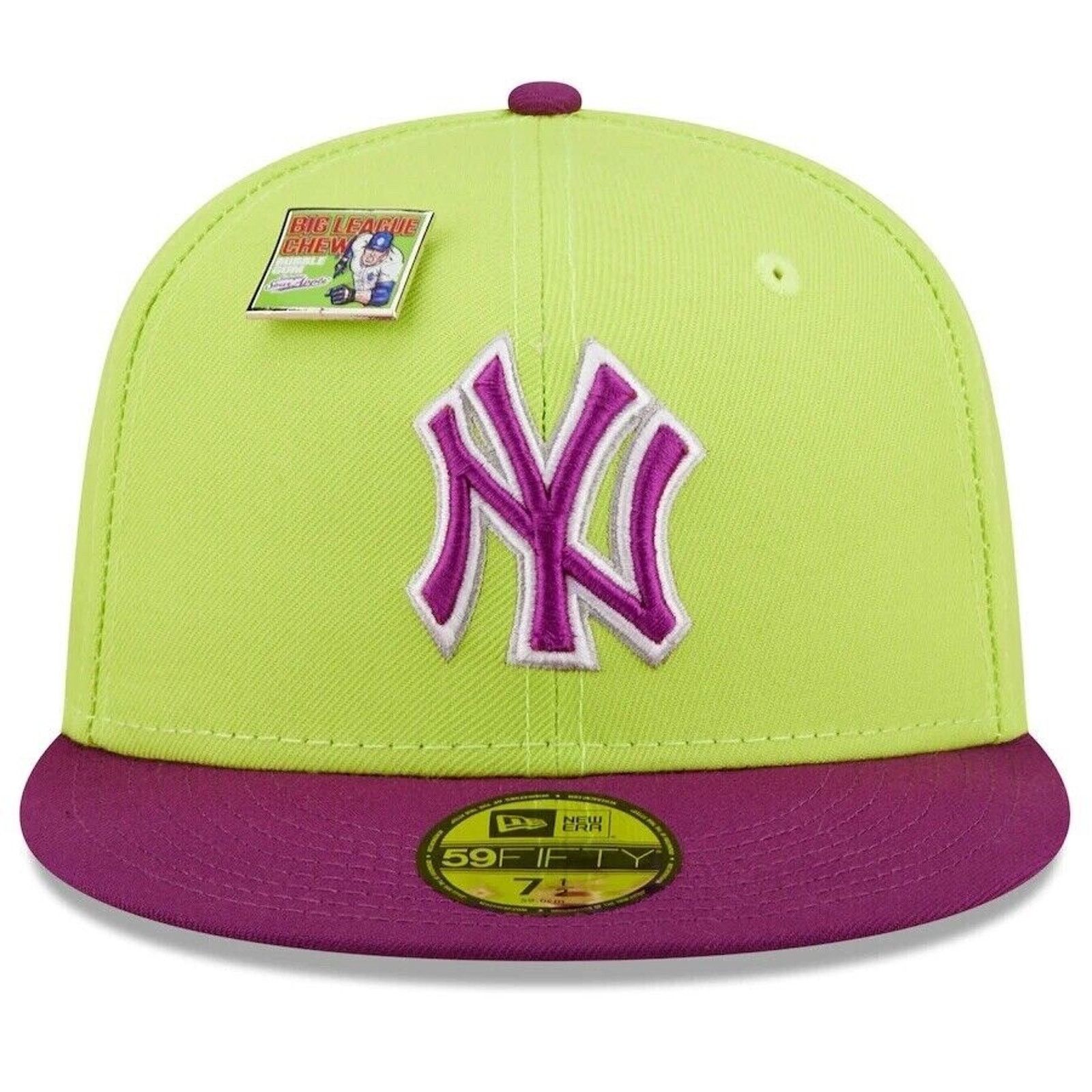 New Era New York Yankees Big League Chew Sour Apple Sz. 7 3/8 No Pin Size ONE SIZE - 4 Thumbnail