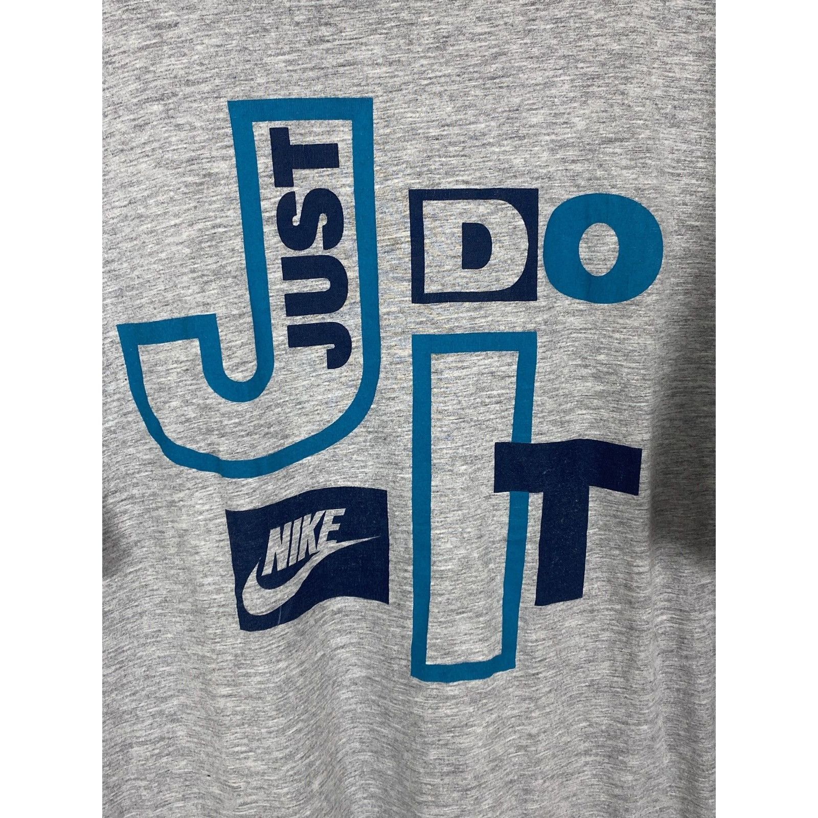 Nike 80s Vintage Nike Geometric Just Do It Logo C T-Shirt In Gray Size US XL / EU 56 / 4 - 2 Thumbnail