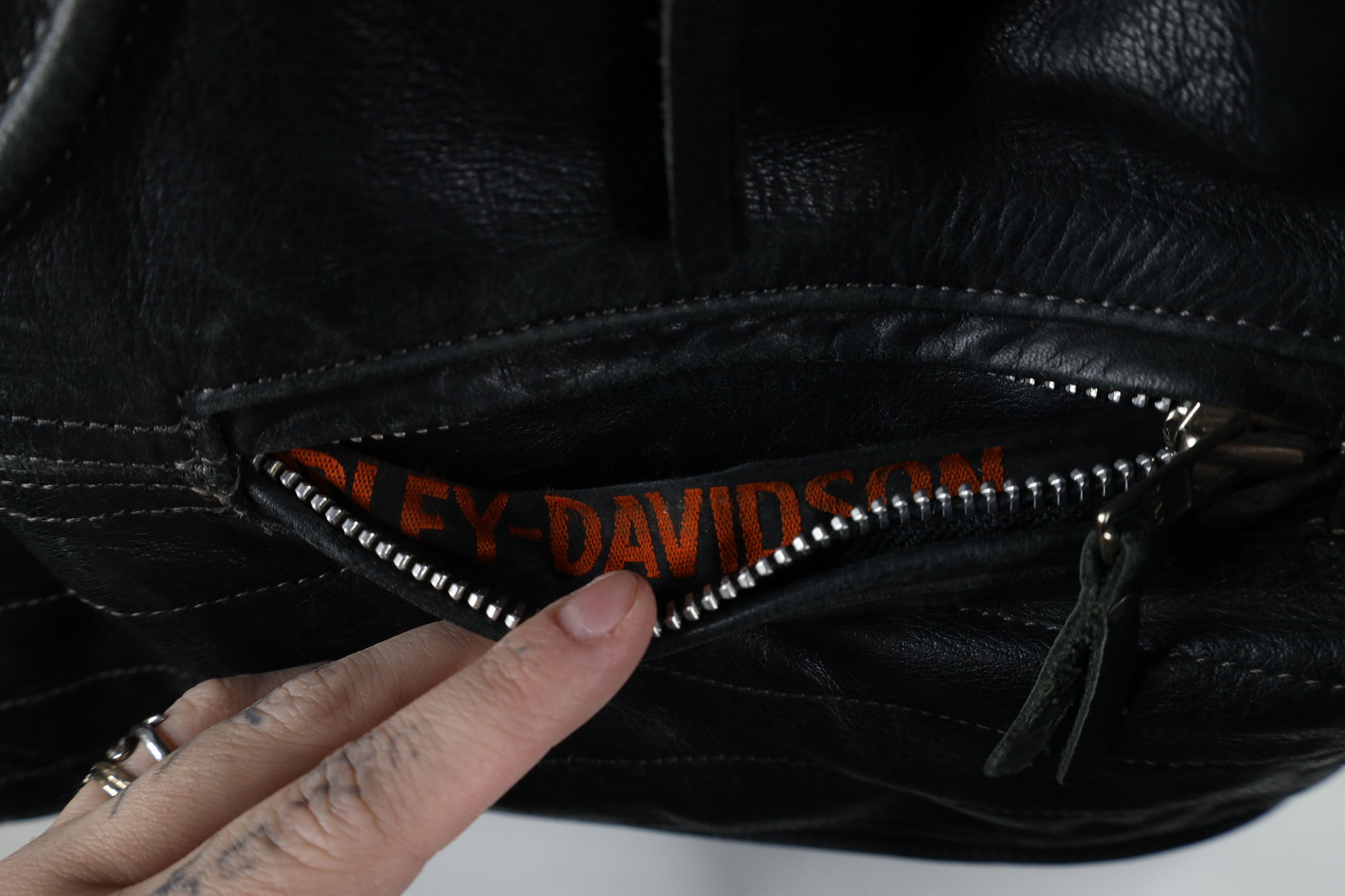 Harley Davidson × Vintage Vintage 90s Harley Davidson Leather Motorcycle Jacket Size US L / EU 52-54 / 3 - 9 Thumbnail