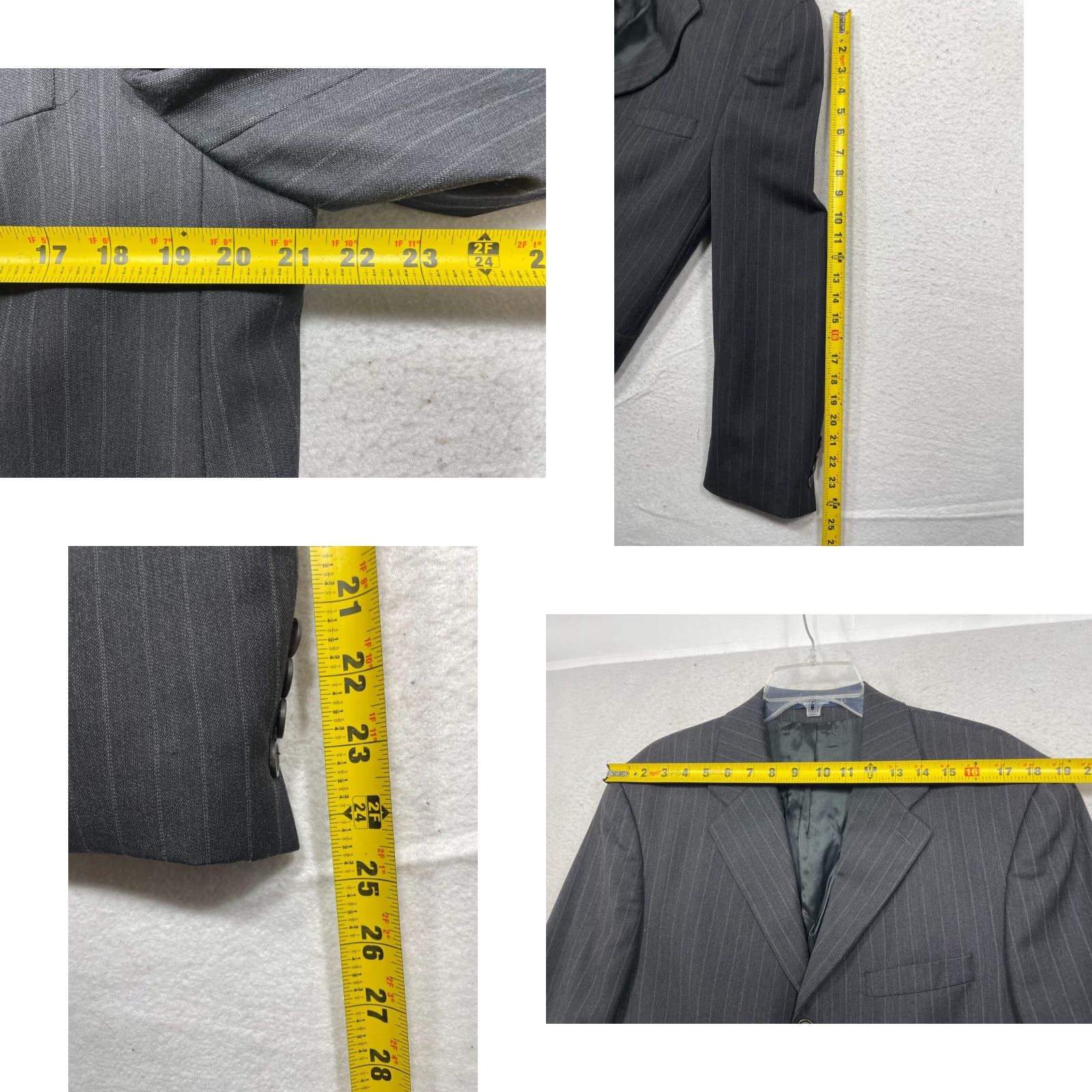 Ralph Lauren Ralph Lauren Blazer Jacket 42 R Mens Wool Black Pin Stripe Notch Two-Button Single-Breasted Canada Shirt? Size 42R - 8 Thumbnail