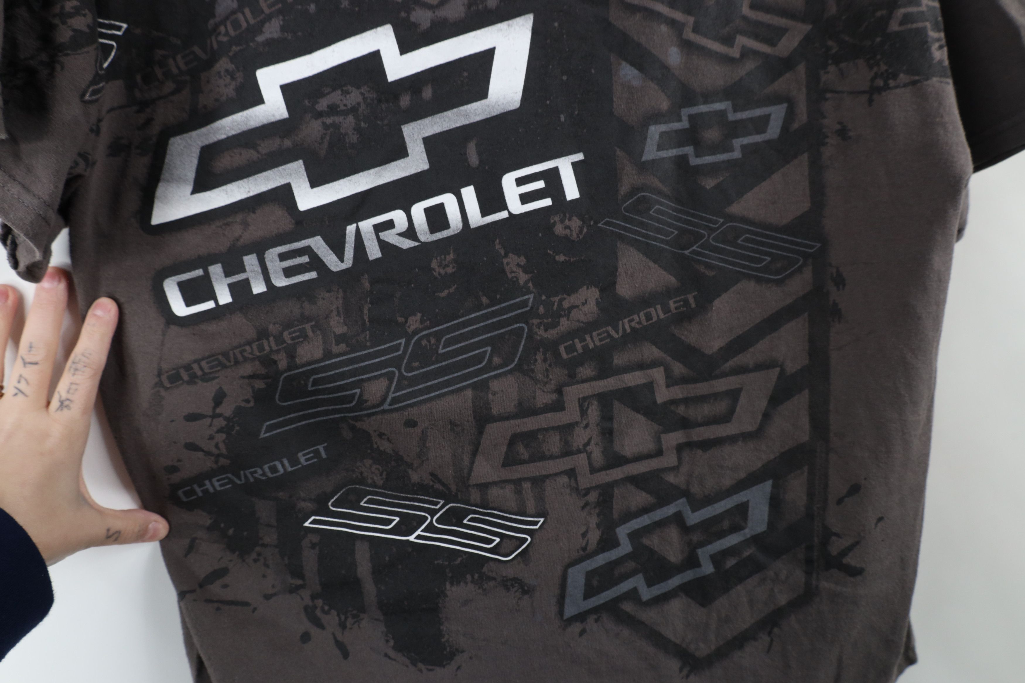 Vintage Vintage Chevrolet SS All Over Print T-Shirt Gray Cotton Size US XL / EU 56 / 4 - 5 Thumbnail