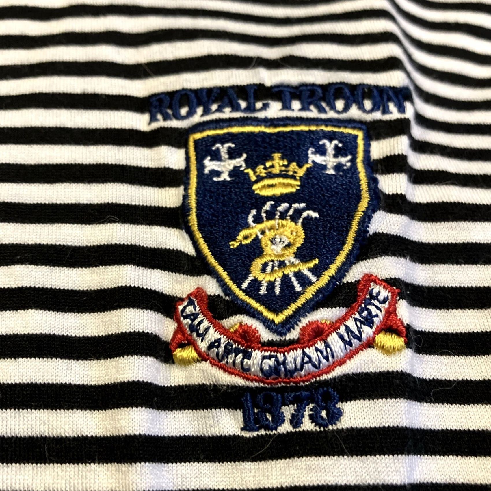 Peter Millar Peter Millar Royal Troon Embroidered Black White Striped Polo XL Men Size US XL / EU 56 / 4 - 2 Thumbnail