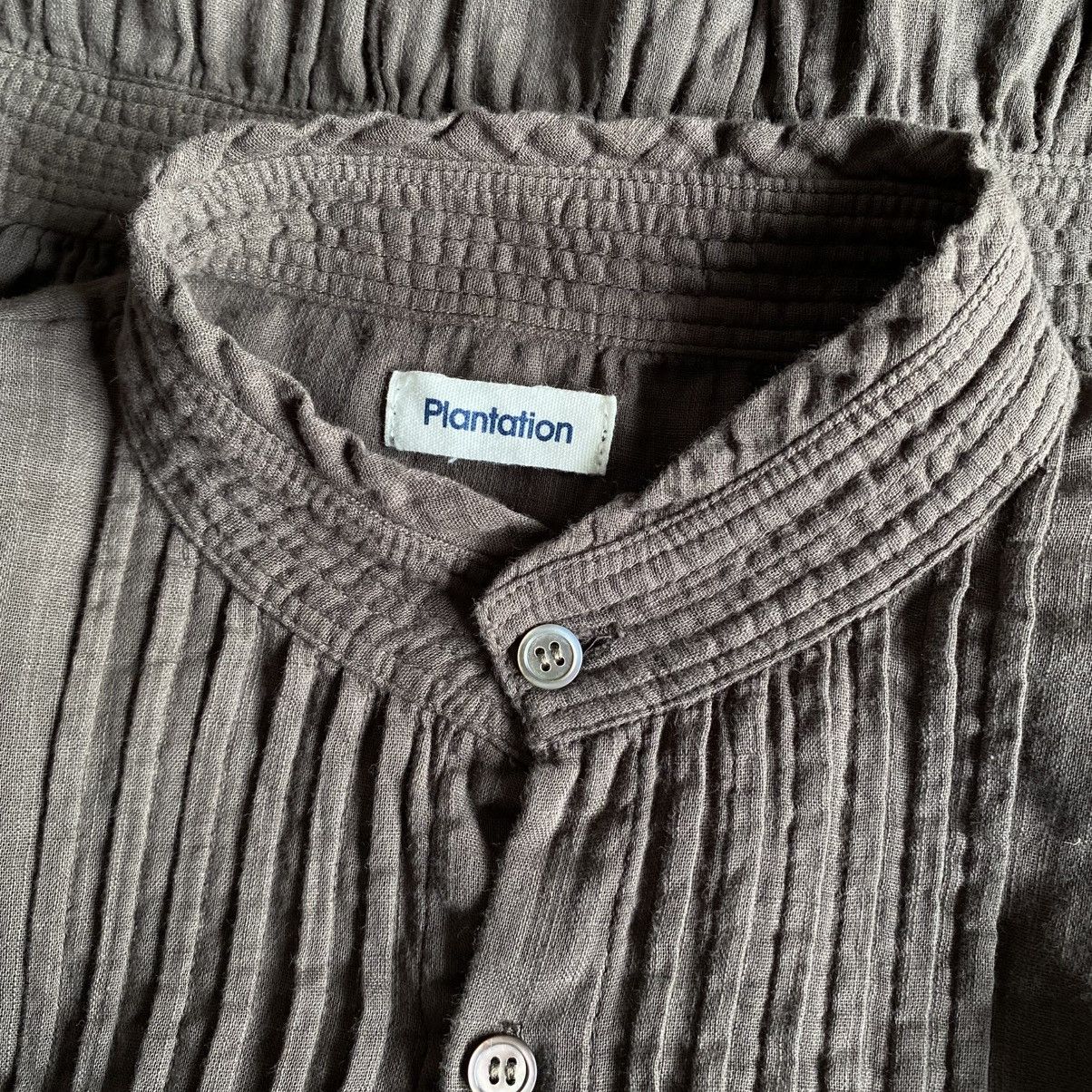 Issey Miyake Plantation Brown Pintuck Peplum Blouse. Size M / US 6-8 / IT 42-44 - 3 Thumbnail