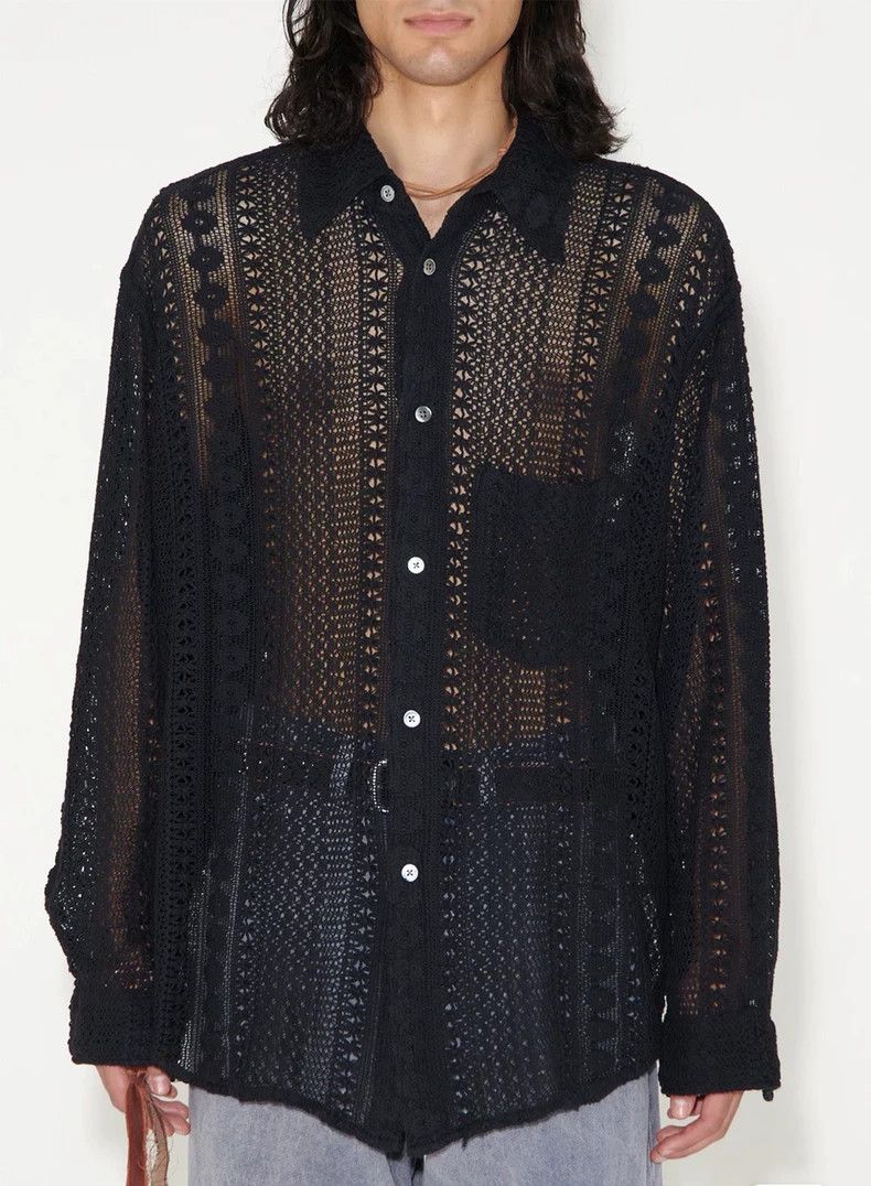 Our Legacy Our Legacy size48 Half sheer lace shirt Size US M / EU 48-50 / 2 - 7 Thumbnail