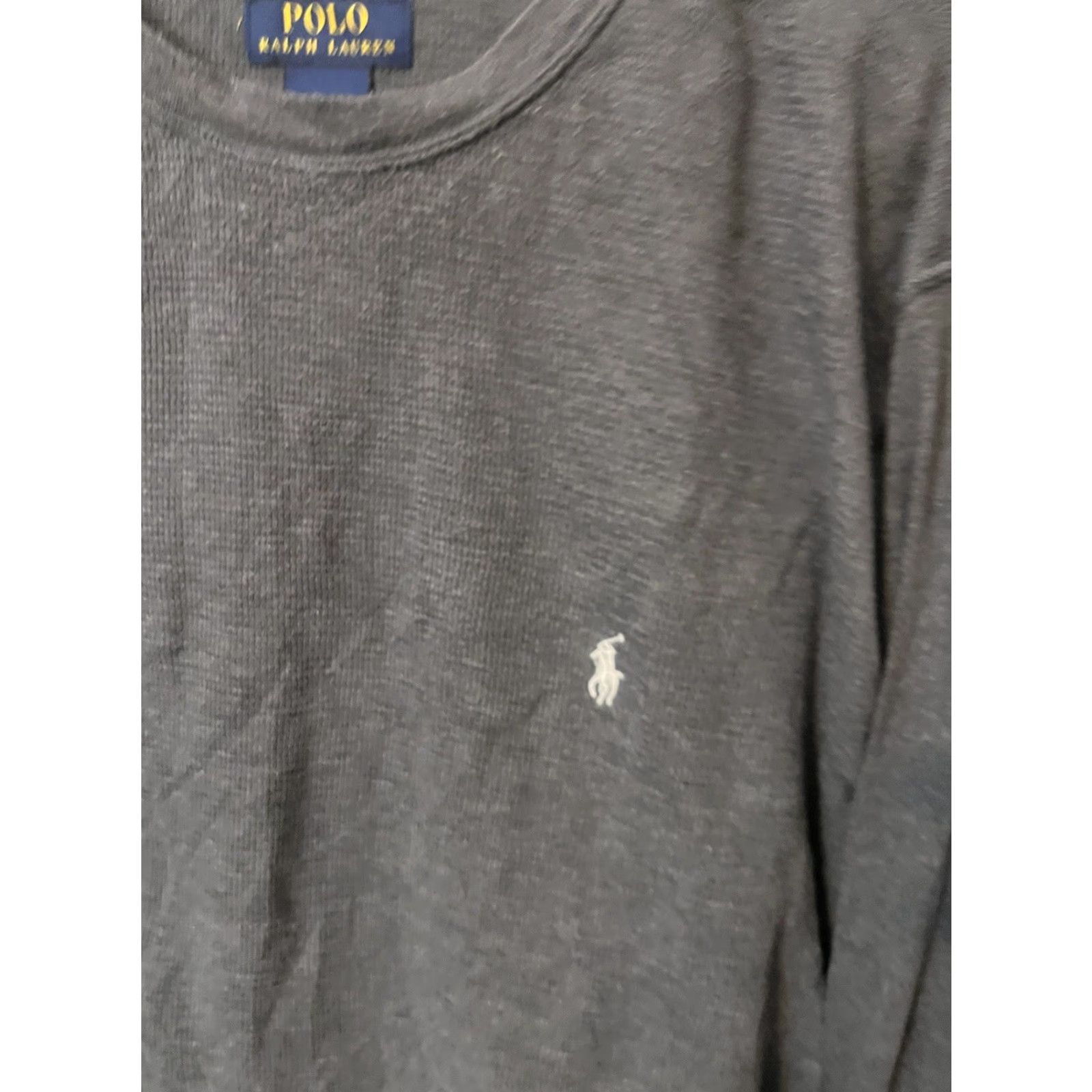 Polo Ralph Lauren Polo Ralph Lauren Sleep Thermal Shirt Long Sleeve Crew Neck XL Gray Waffle Cotton Knit Men Regular Sleepwear Size US XL / EU 56 / 4 - 2 Thumbnail