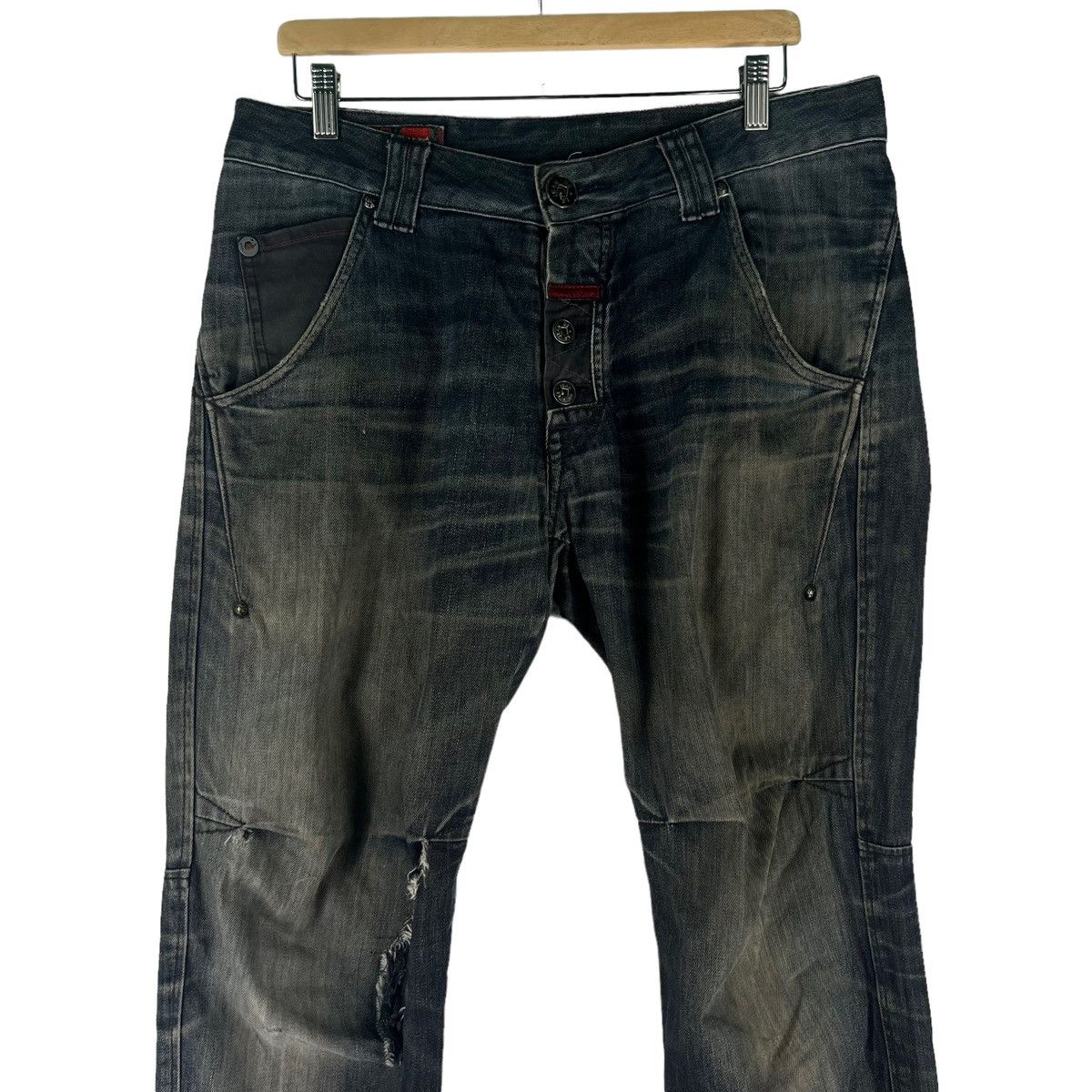 Marithe + Francois Girbaud 🔥Rare Distressed Denim Biker Jeans Marithe Francois Girbaud Size US 36 / EU 52 - 2 Thumbnail