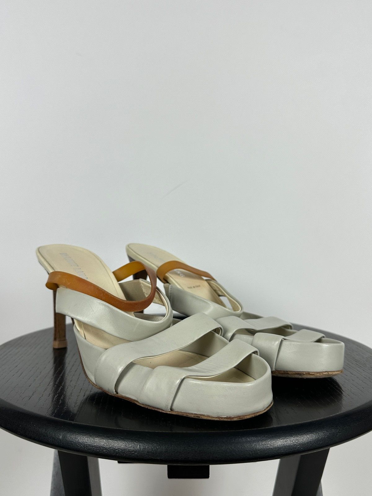 Helmut Lang 00s Vintage Helmut Lang Leather Strappy Sandals Heels Size US 9 / IT 39 - 8 Thumbnail