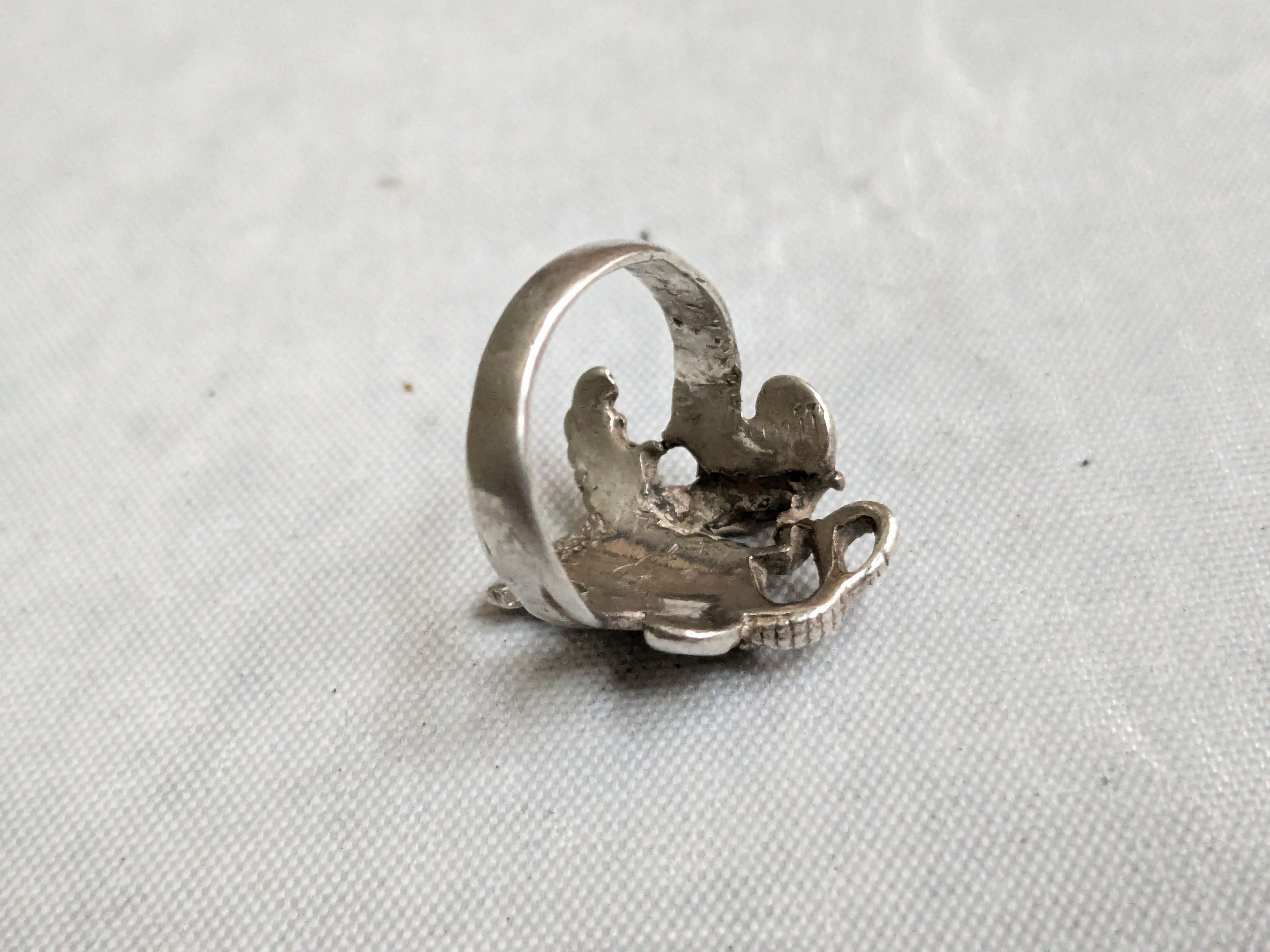 Jewelry Vintage Sterling Silver Dragon Ring 6 Wings Size ONE SIZE - 7 Thumbnail
