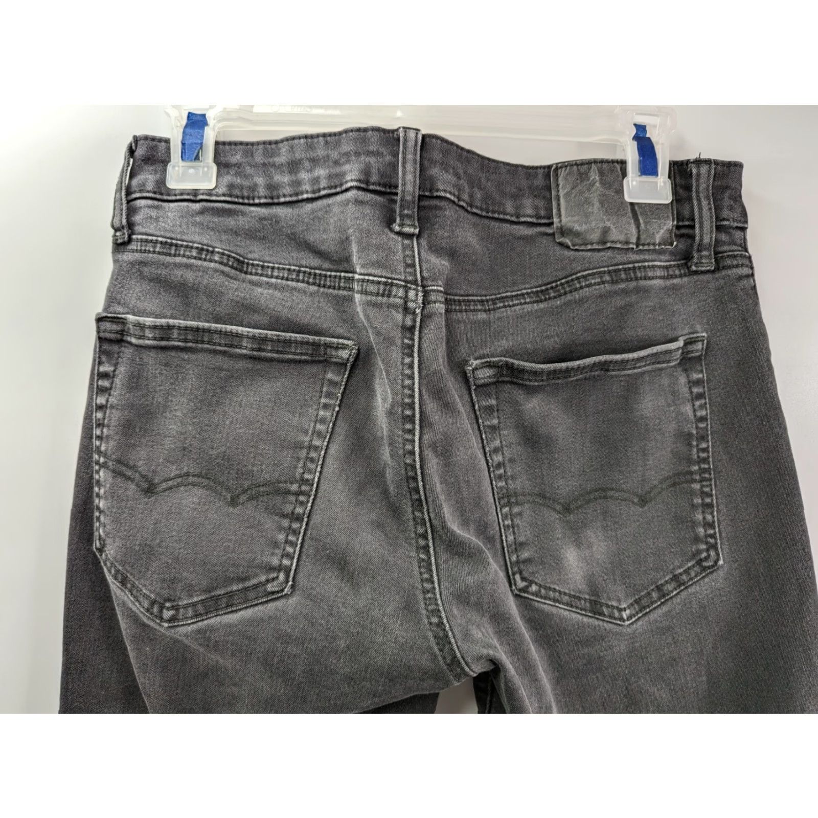 American Eagle Outfitters American Eagle Jeans Slim Straight Men 29 x 30 Black Stretch Dark Wash Denim Cotton Blend Logo Accessories Size US 29 - 7 Thumbnail