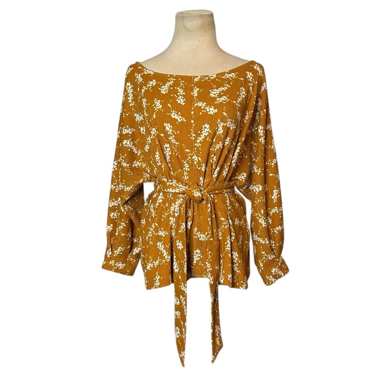 Anthropologie By Anthropologie long sleeves floral belted blouse size S Size S / US 4 / IT 40 - 1 Thumbnail