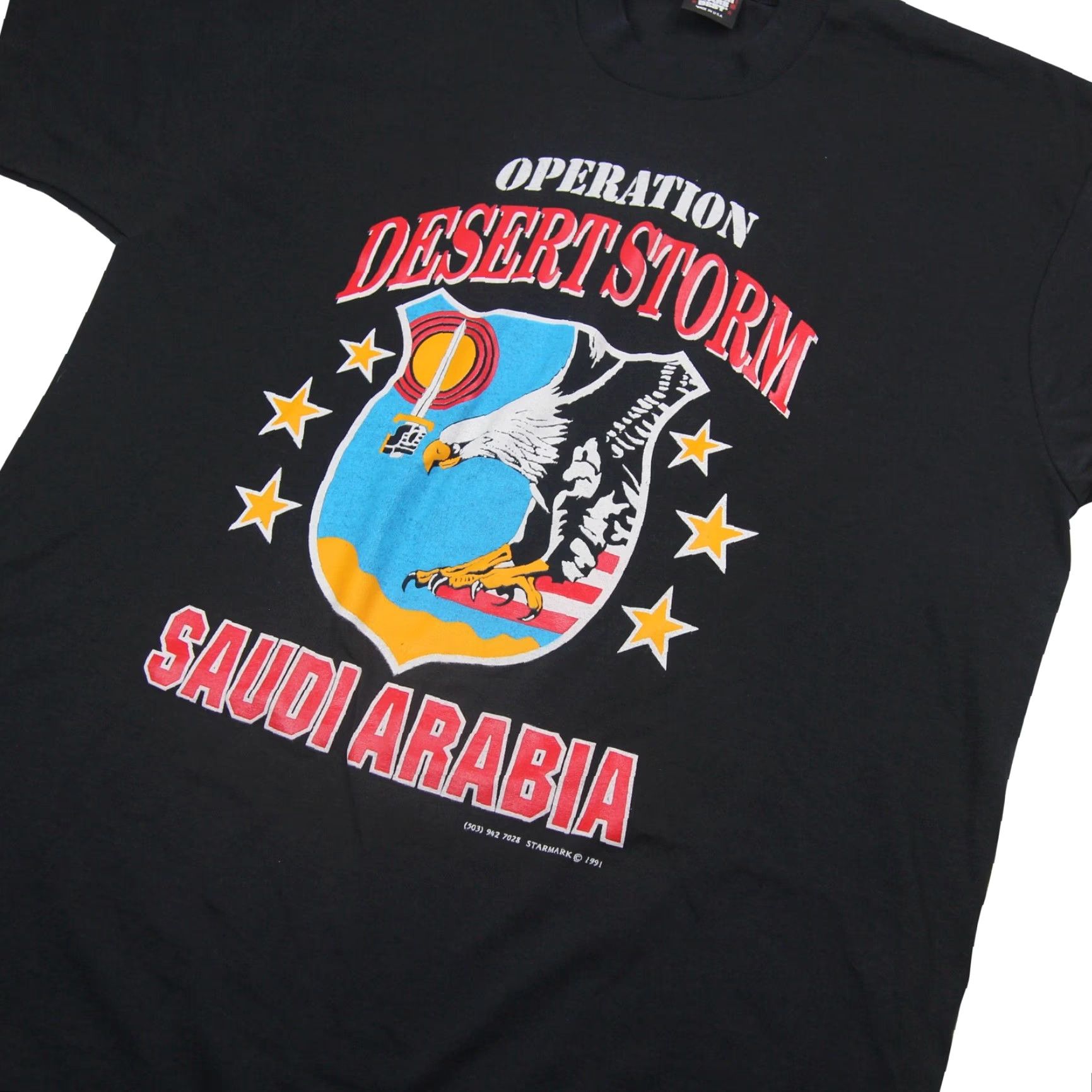 Vintage VINTAGE Operation Desert Storm Saudi Arabia Mens XL Graphic T Shirt Black Size US XL / EU 56 / 4 - 2 Thumbnail