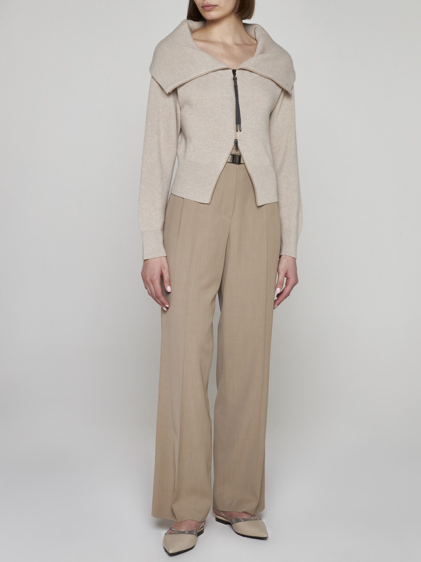 Brunello Cucinelli o1y0725 Cardigan in Beige Size L / US 10 / IT 46 - 5 Thumbnail