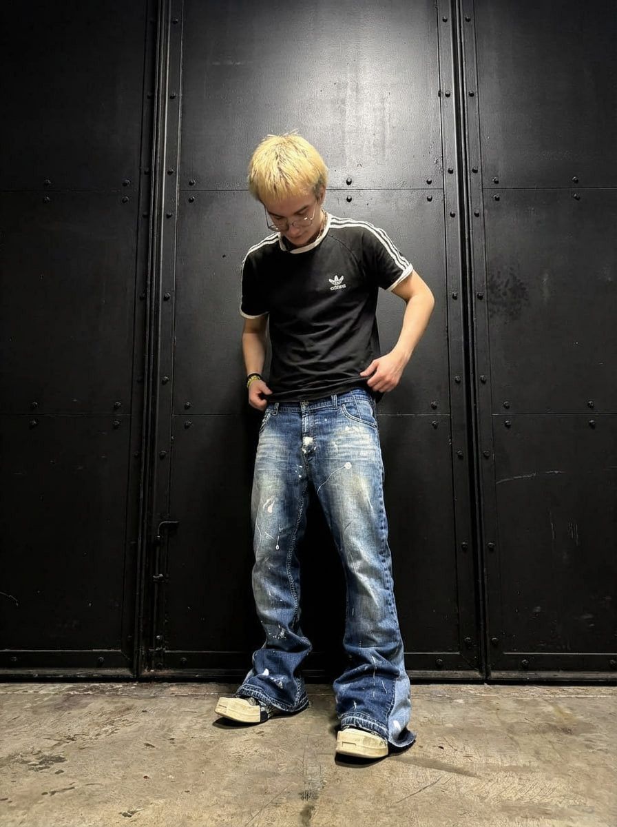 Japanese Brand rare flared blue jeans bootcut Size US 34 / EU 50 - 8 Thumbnail