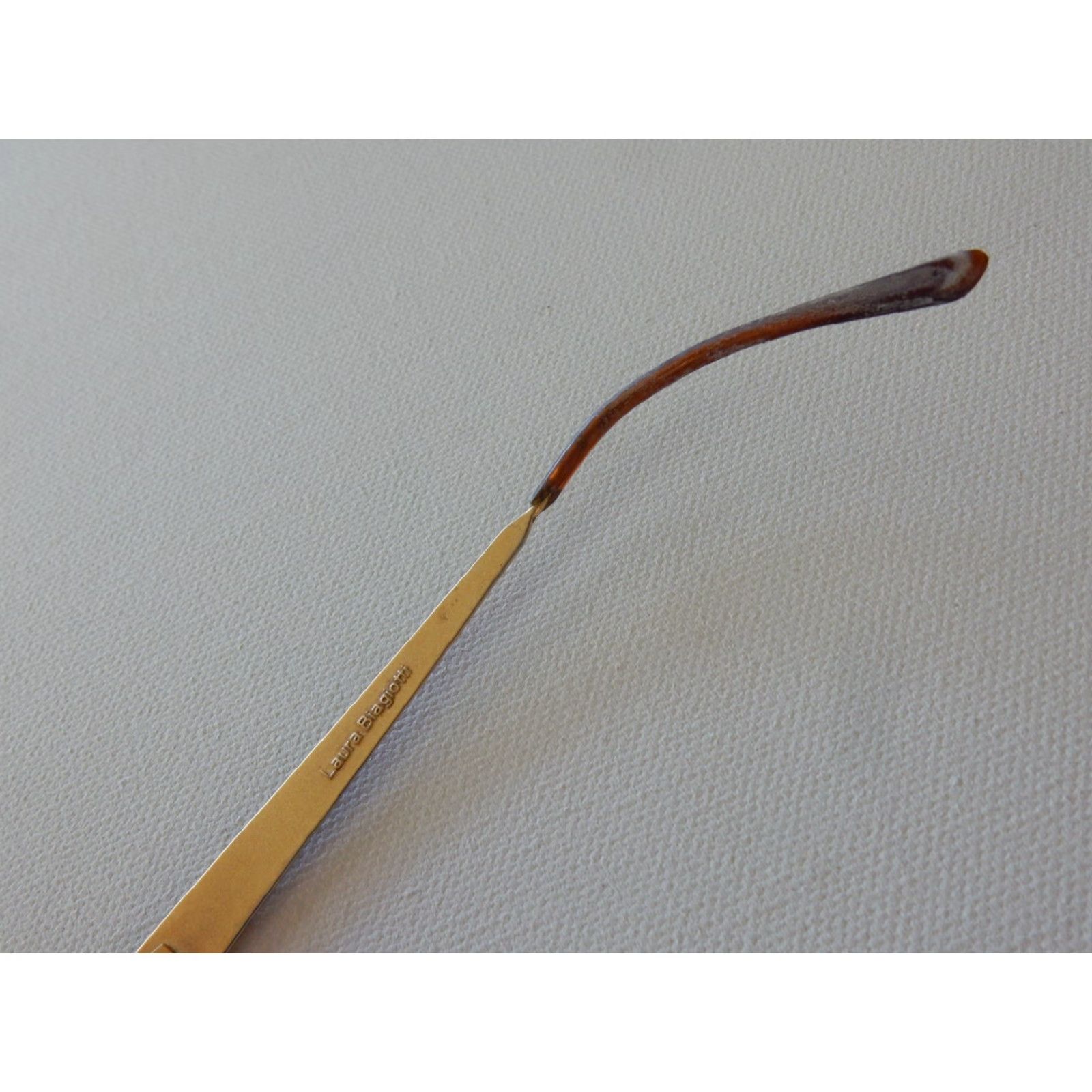 Laura Biagiotti VINTAGE Laura Biagiotti Sunglasses Frames Only Women Adult Sunglasses Gold-Beige-Brown Lens Prescription Magnified Size ONE SIZE - 6 Thumbnail