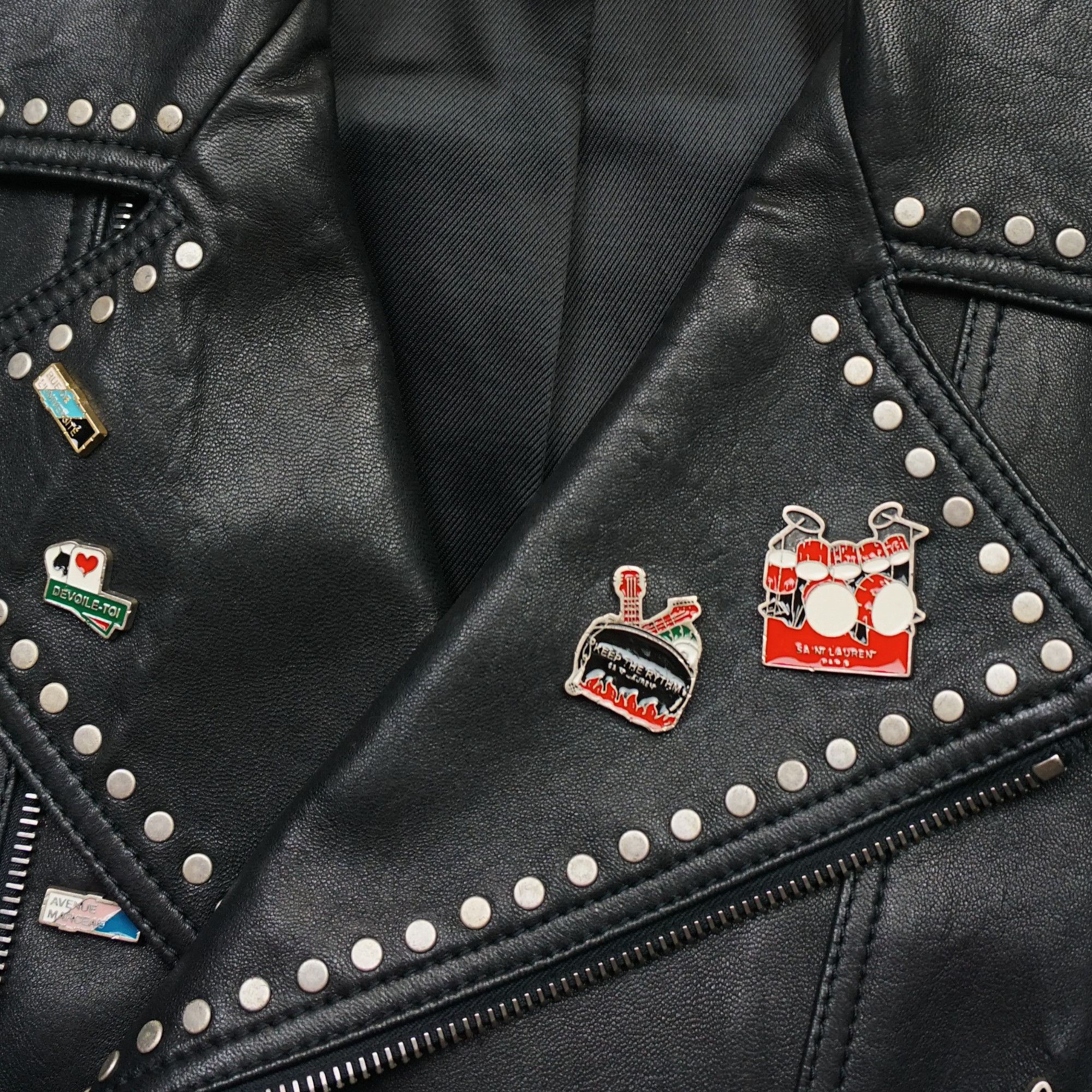 Saint Laurent Paris Saint Laurent Paris Leather Jacket With Metal Studs And Pins Size US M / EU 48-50 / 2 - 7 Thumbnail