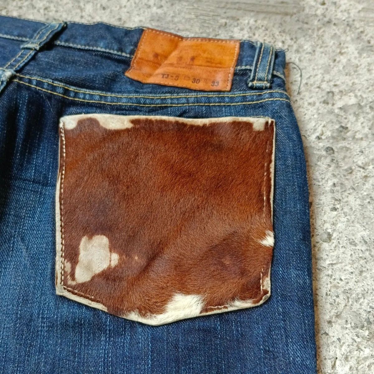 Other 🔥Rare🔥TJ-3 cow leather pocket perfect flare tokyo denim Size US 30 / EU 46 - 5 Thumbnail