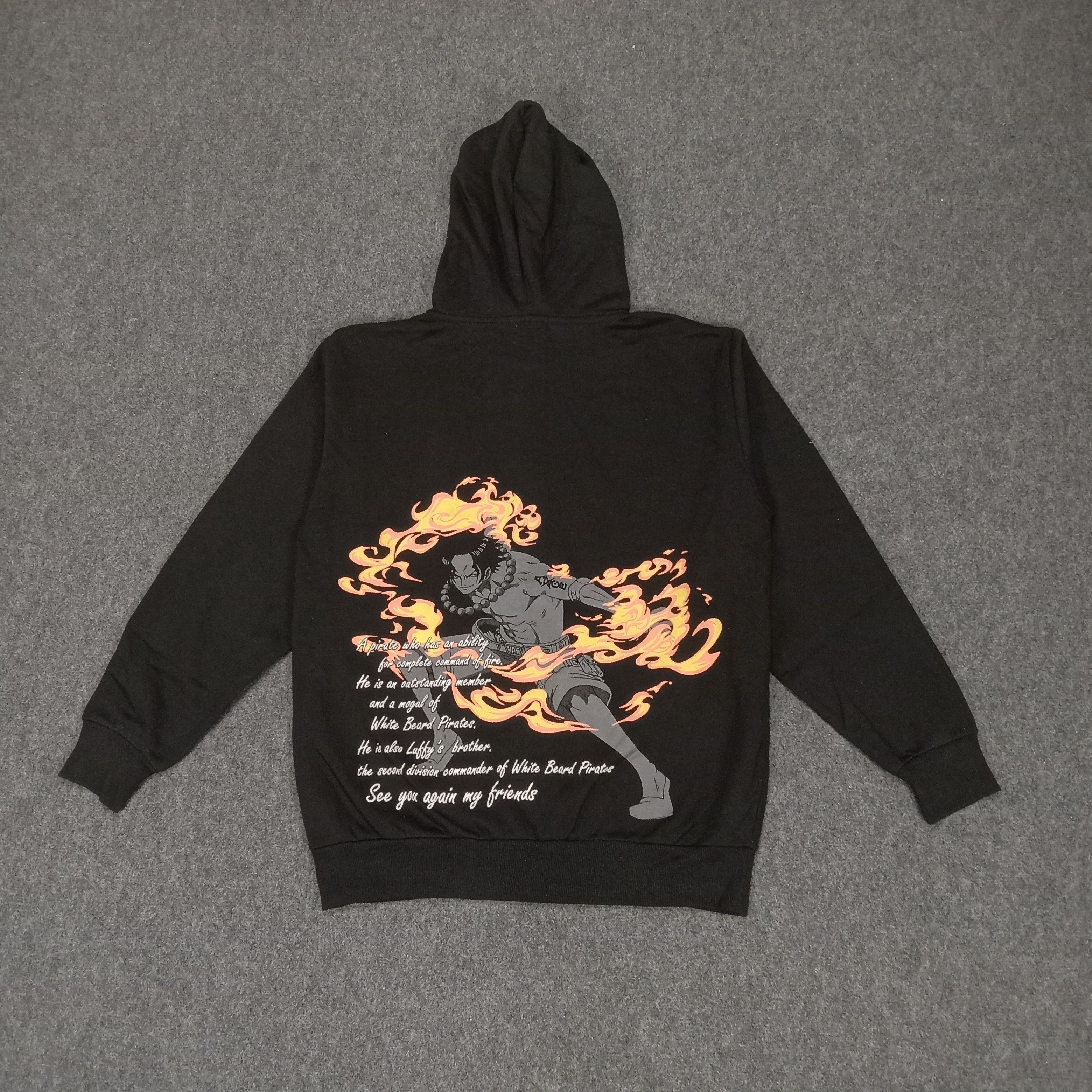 One Piece Whitebeard Pirate Commander hotsell Fire Fist Ace Hoodie