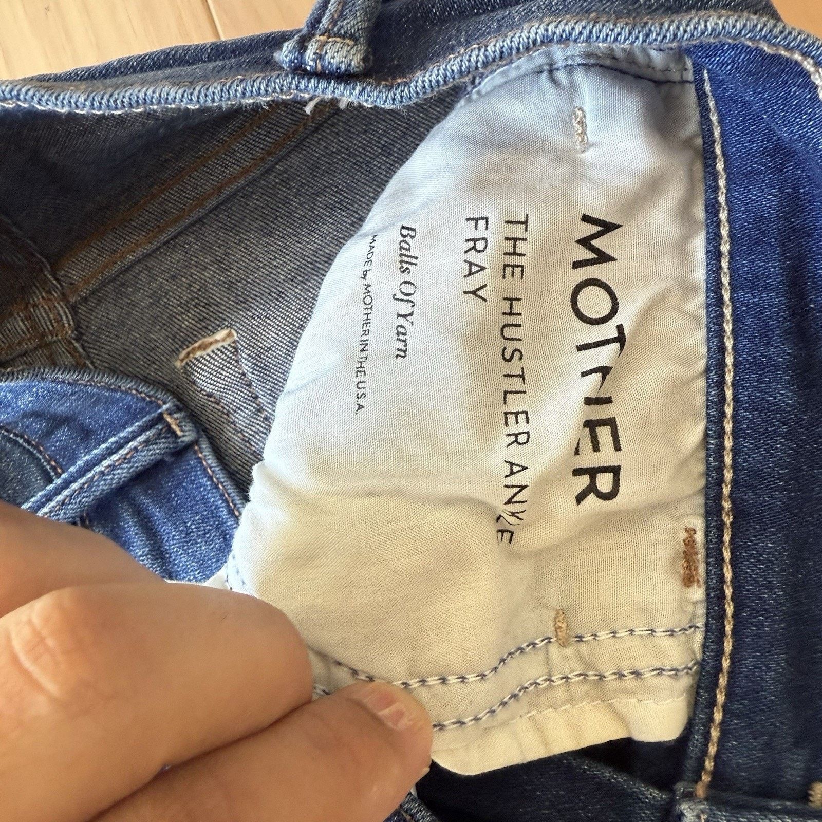 MOTHER Mother Hustler Ankle Jeans Women's 25 Blue Fray Glam Boho Size 25" / US 0 / IT 36 - 7 Thumbnail