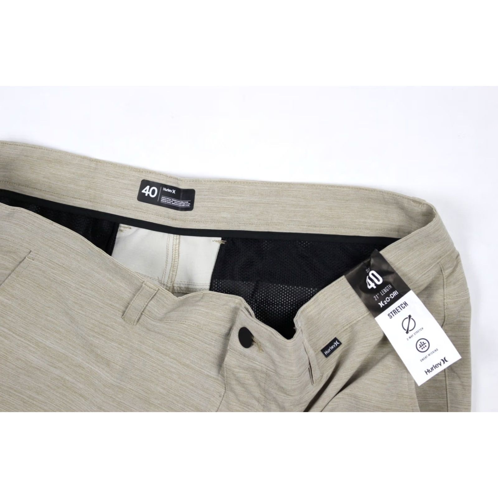 Hurley Hurley Men's Dri Cutback Hybrid 21" Shorts Size 40 Khaki Stretch Size US 40 / EU 56 - 5 Thumbnail