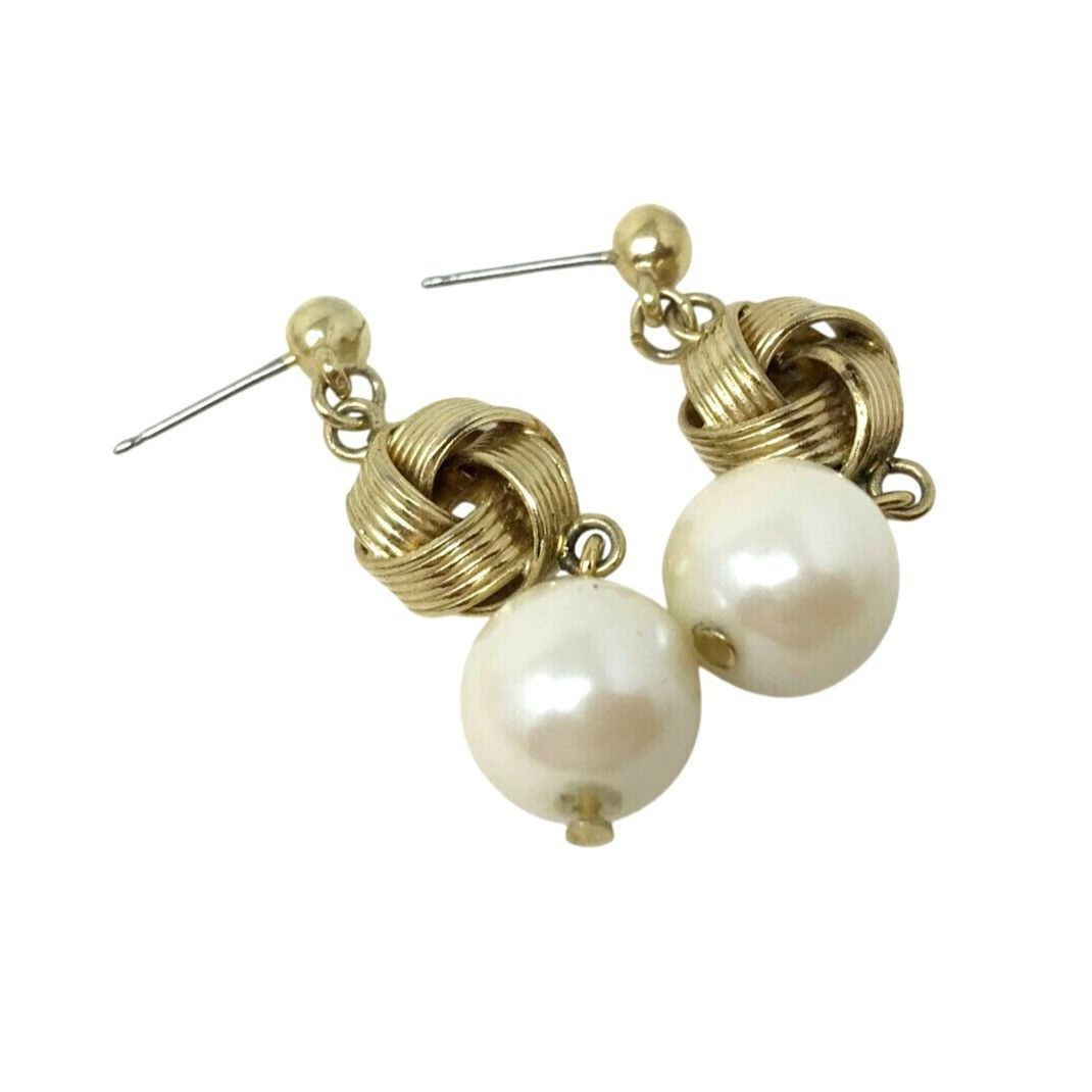 Other Faux Pearl EARRING and NECKLACE SET Gold Tone 2 Pairs of ea Size ONE SIZE - 2 Thumbnail