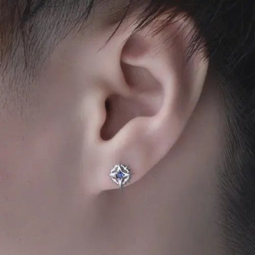 Diamond Earrings x Jewelry Matchless Earrings One Pairs Chrome Jewelry in Silver, Men's