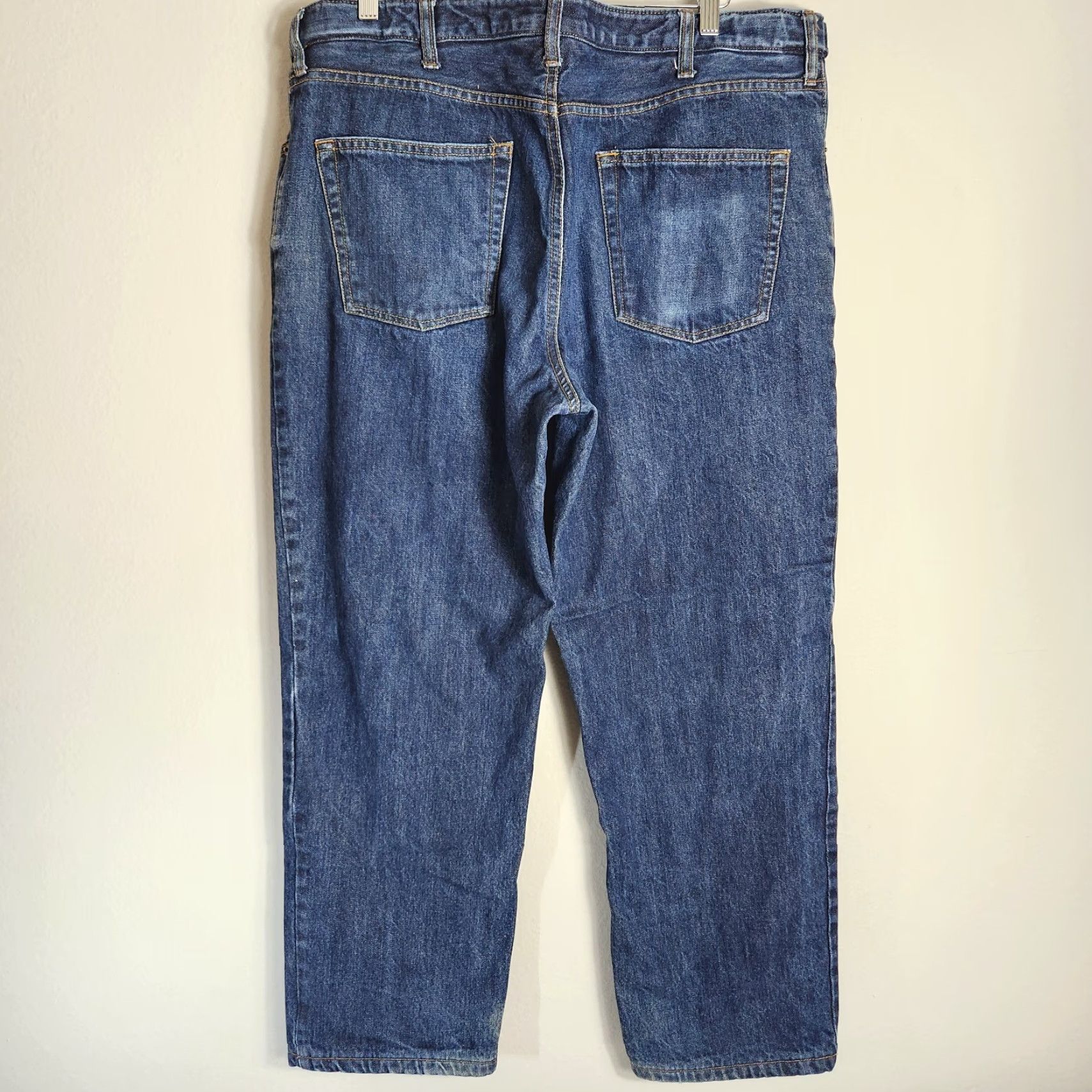 Lands' End Lands' End Mens Jeans Comfort Waist Flannel-Lined Tapered Leg 38x29 Blue Denim 5-Pocket Regular Rise Mid Zipper Size US 38 / EU 54 - 5 Thumbnail