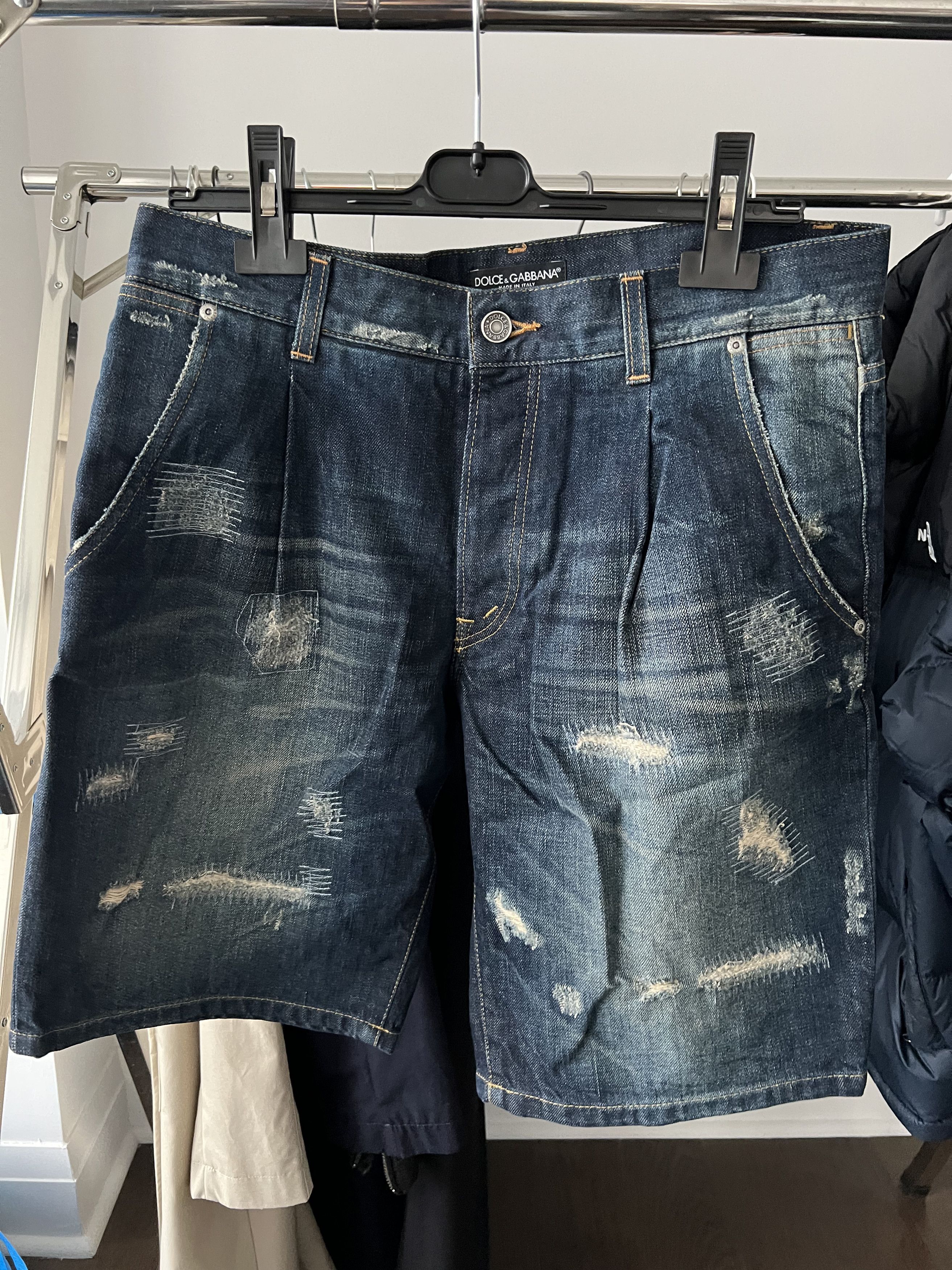 Dolce & Gabbana Distressed Denim Shorts Size US 30 / EU 46 - 1 Thumbnail