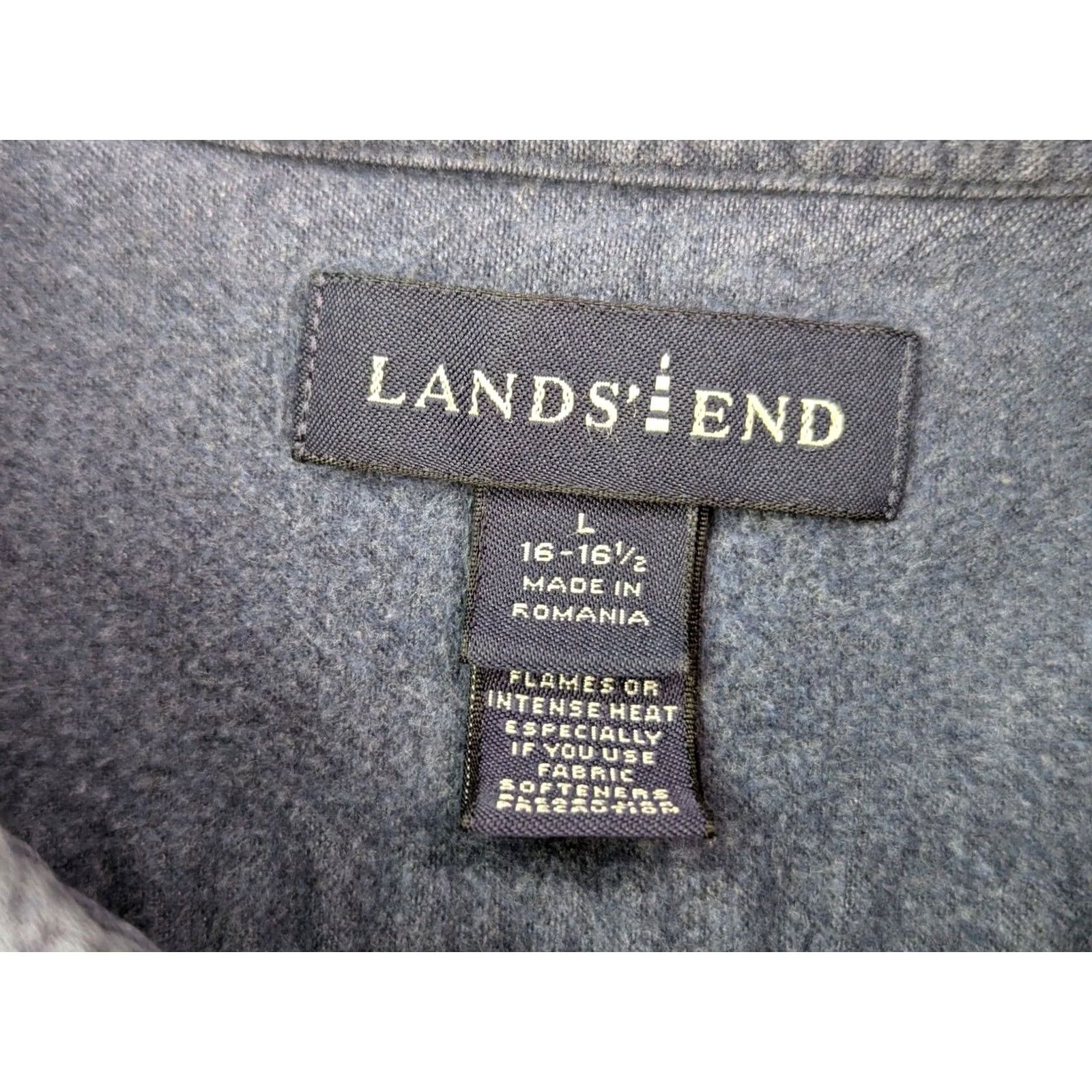 Lands' End Lands' End Button-Up Shirt Men L Blue Flannel Thermal Casual Long Sleeve Size US L / EU 52-54 / 3 - 7 Thumbnail