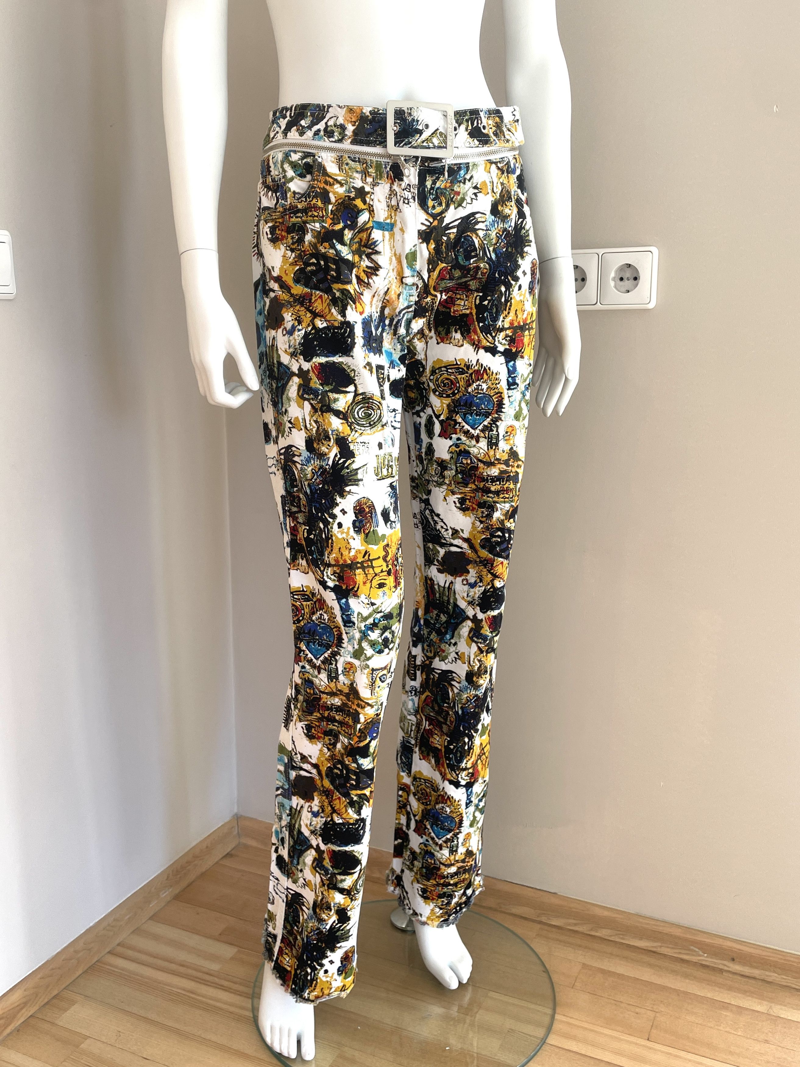 Jean Paul Gaultier Jean Paul Gaultier SS2000 punk Basquiat print unisex pants Size 30" / US 8 / IT 44 - 2 Thumbnail
