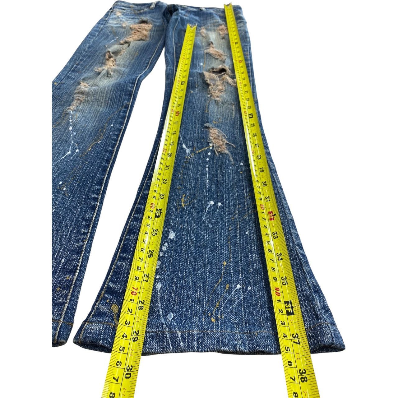 Japanese Brand Vintage Japanese Brand Painted Distress Style Jeans Size US 29 - 8 Thumbnail