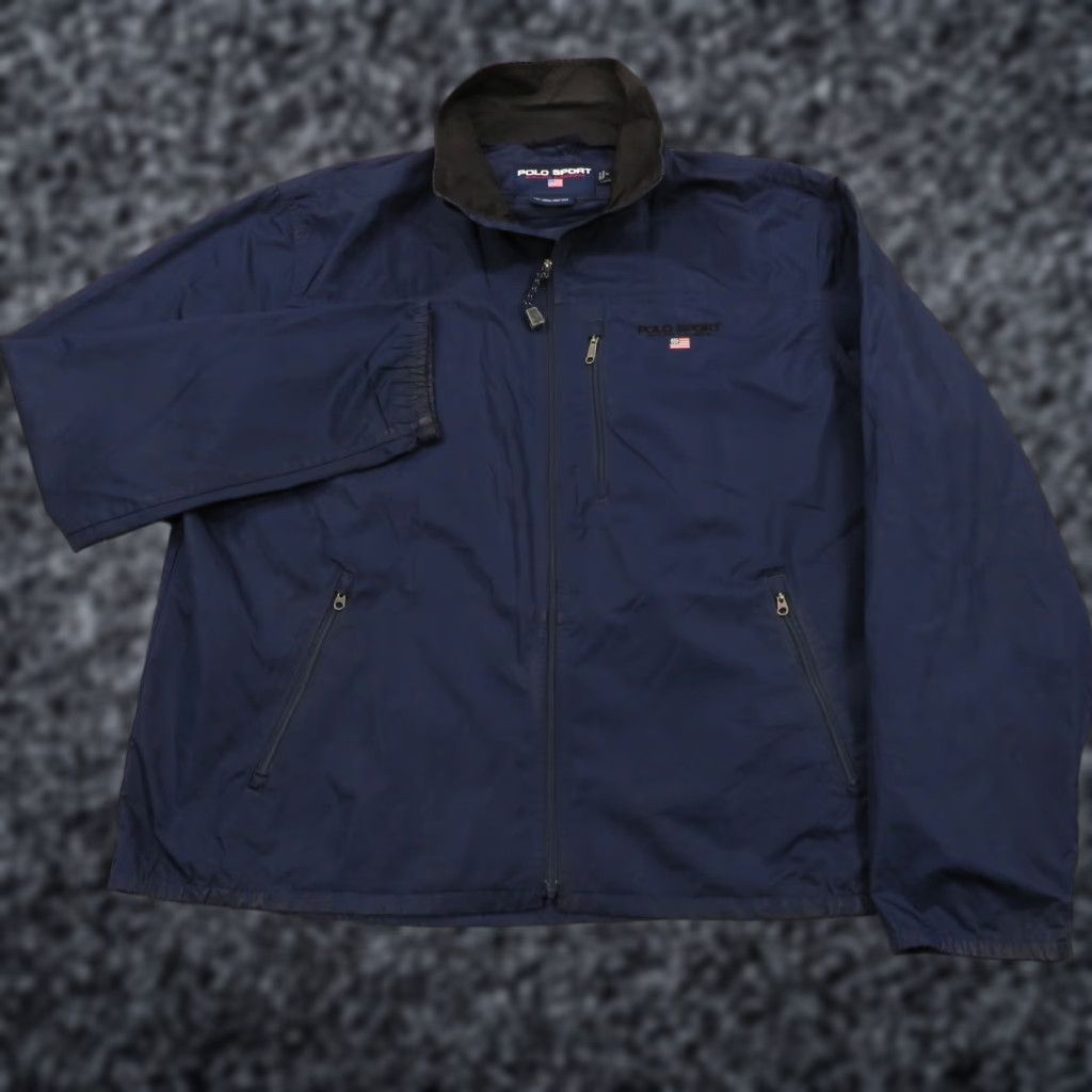Vintage VINTAGE Polo Sport Jacket Men Large Windbreaker Spellout Flag Pocket Size US L / EU 52-54 / 3 - 1 Thumbnail