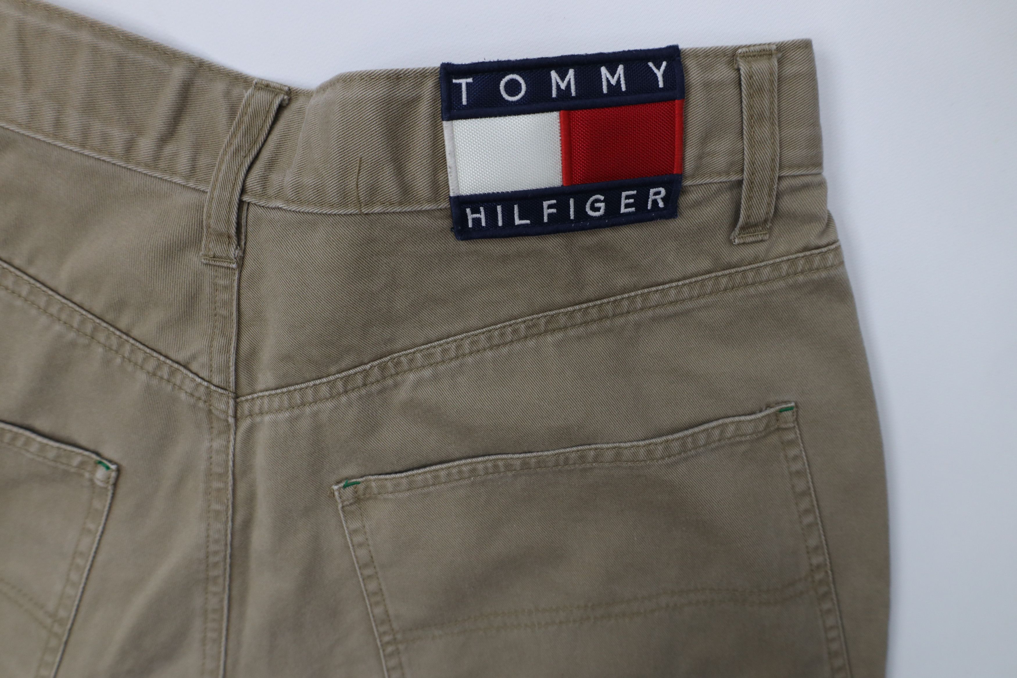 Tommy Hilfiger Vintage 90s Tommy Hilfiger Baggy Wide Leg Cargo Pants Khaki Size US 32 / EU 48 - 15 Thumbnail