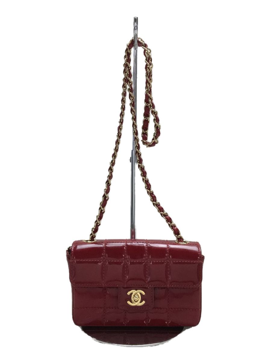 image of Chanel Shoulder Bag Enamel Red, Women's