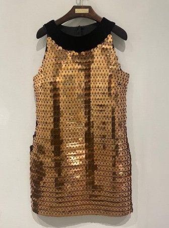 Tom Ford o1w1db10225 AB2254 Mini Dress in Gold Black Size M / US 6-8 / IT 42-44 - 1 Thumbnail