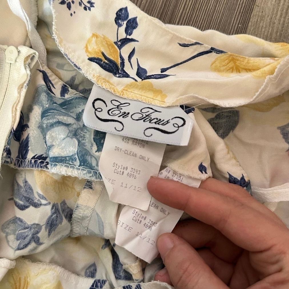 Other en focus yellow blue creme floral top and bottom shorts set Size L / US 10 / IT 46 - 3 Thumbnail