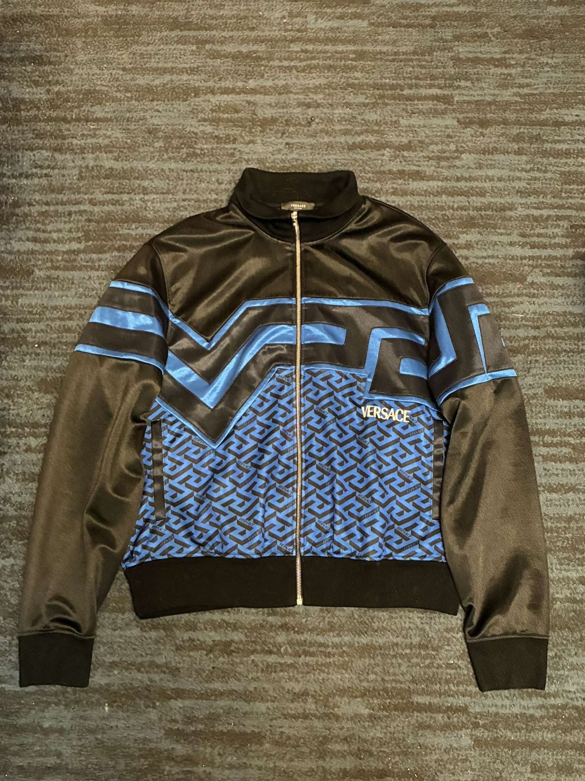 Versace Black and Blue Versace Track Jacket Size US XL / EU 56 / 4 - 1 Thumbnail