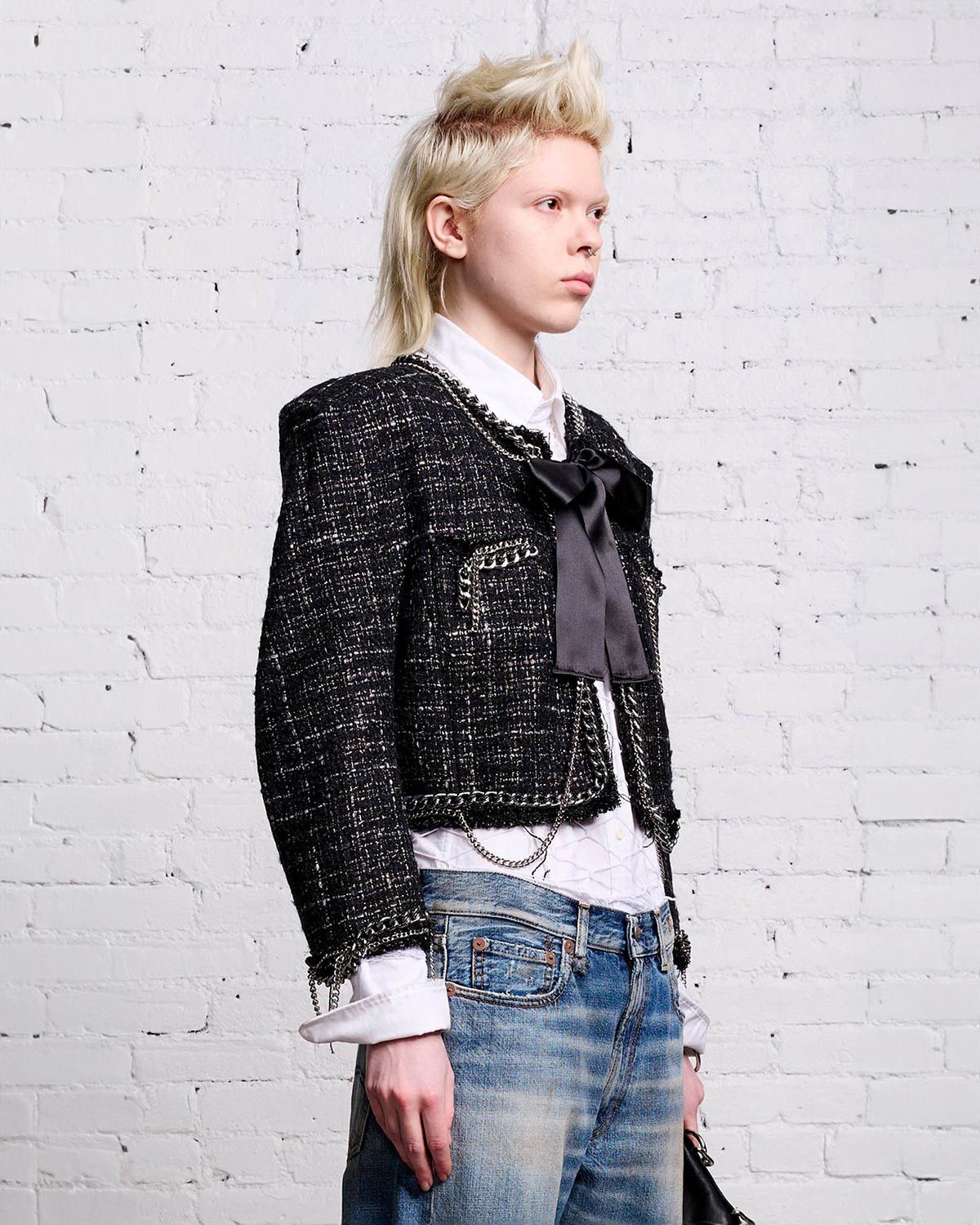 R13 Square Shoulder Tweed Jacket. Medium Size M / US 6-8 / IT 42-44 - 2 Thumbnail