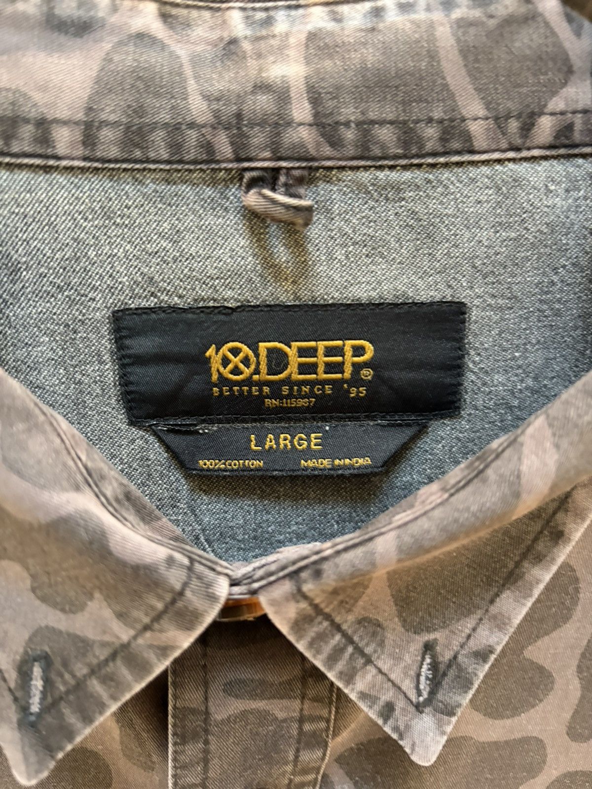 10 Deep Vintage 10.Deep 2005 Camo Workshirt Deadstock Large Rare Size US L / EU 52-54 / 3 - 4 Thumbnail