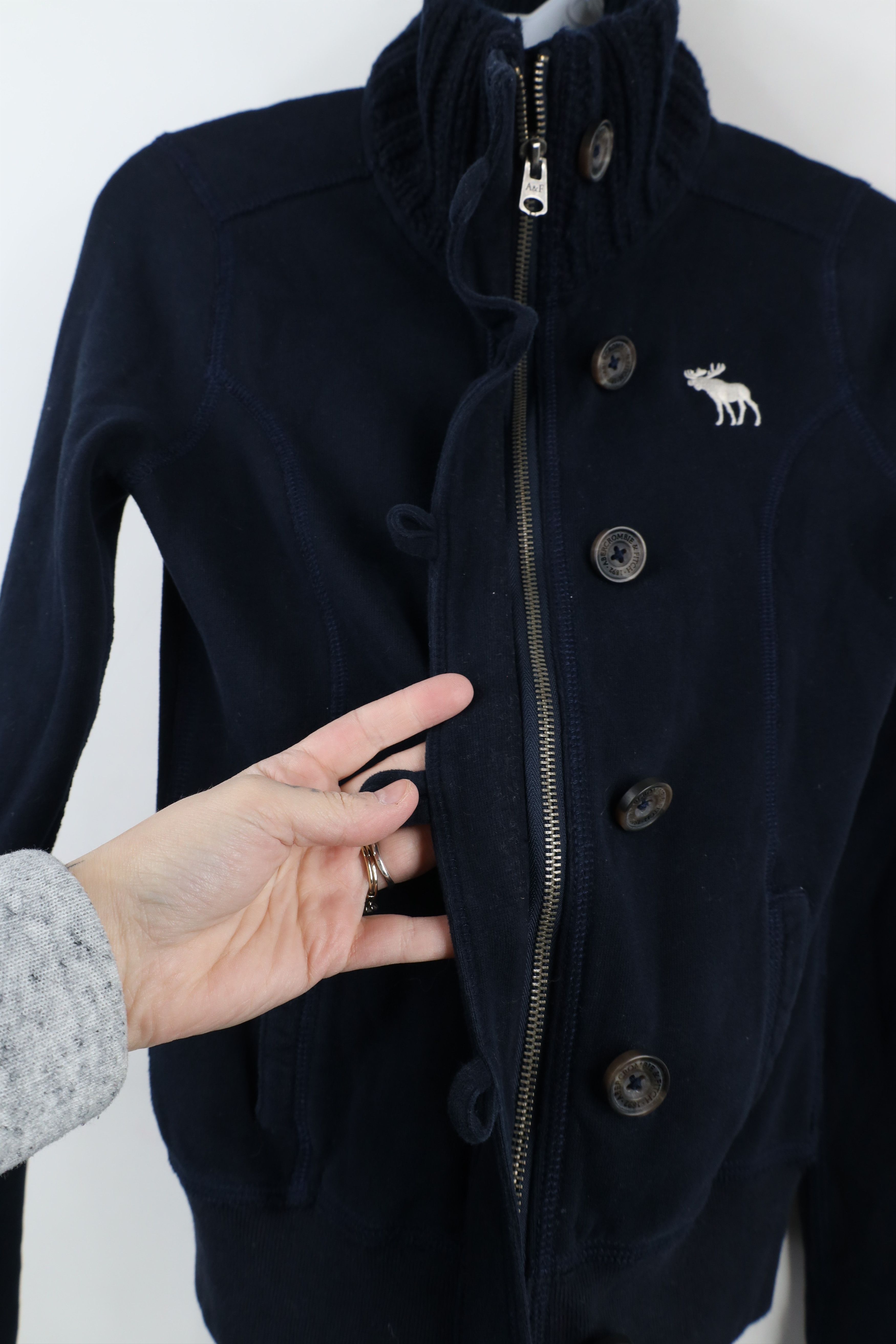 Abercrombie & Fitch × Vintage Vintage 90s Y2K Abercrombie & Fitch Cardigan Sweater Blue Size XS / US 0-2 / IT 36-38 - 7 Thumbnail