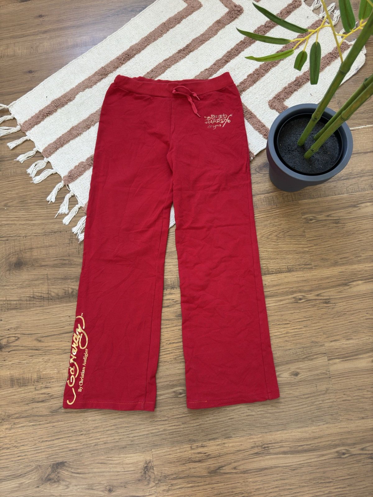 Ed Hardy VINTAGE ED HARDY STRAIGHT RED SWEATPANTS Size 27" / US 4 / IT 40 - 4 Thumbnail