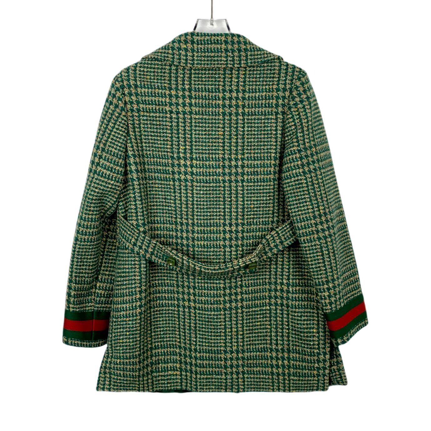 Gucci Gucci Green Houndstooth Wool Double-Breasted Blazer (Size 40 Size M / US 6-8 / IT 42-44 - 6 Thumbnail