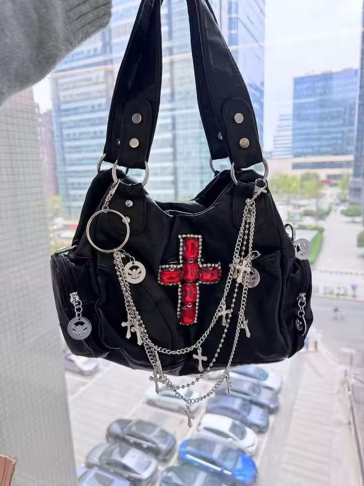 Other Handmade Y2K Gothic Leather Shoulder Bag Size ONE SIZE - 4 Thumbnail