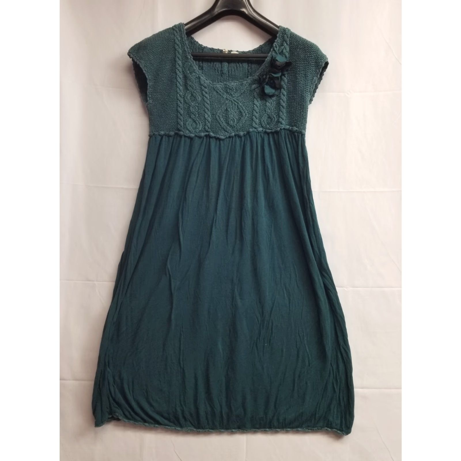 Anthropologie Moth Anthropologie Dress Blue Sleeveless Women’s Size Medium Knitted Top A-Line Knee Length Cotton Knit Crew Neck Womens Size M / US 6-8 / IT 42-44 - 2 Thumbnail