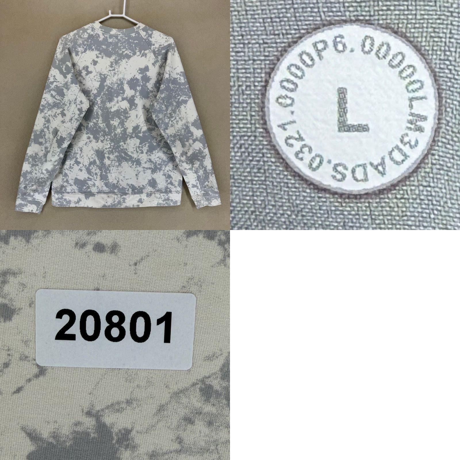 Lululemon Lululemon Athletic Crewneck City Sweatshirt Tie Dye Gray White Logo L Sweatshirt, Gray, L, Men Size US L / EU 52-54 / 3 - 8 Thumbnail