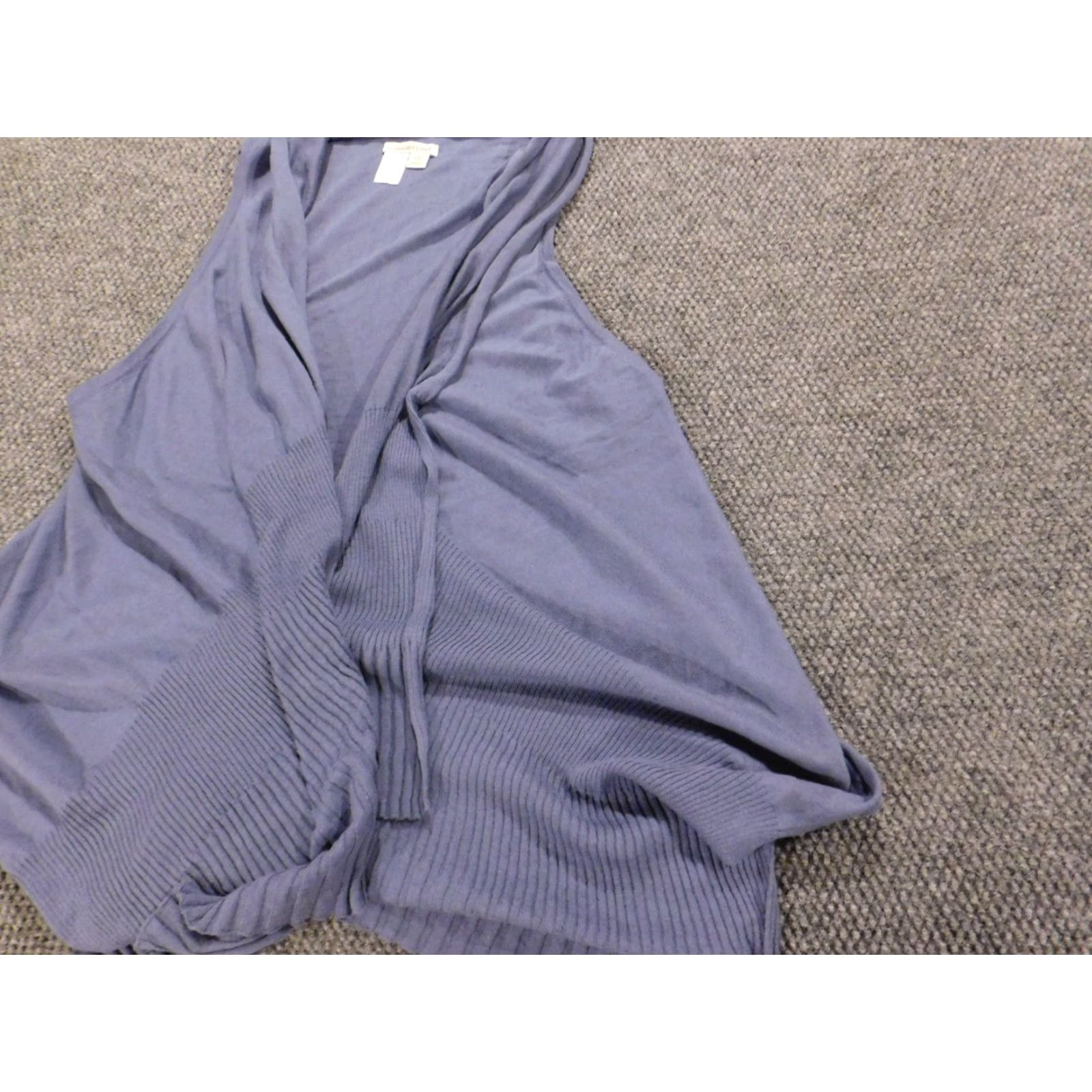 Coldwater Creek Coldwater Creek Sweater Cardigan Vest Womens S Purple V-Neck Open Cotton Rayon Knit Chunky Sleeveless 0-0 Size S / US 4 / IT 40 - 3 Thumbnail
