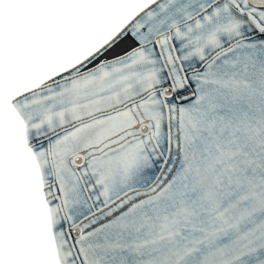 Jean Men's punk heavy straight distressed washed flared jeans Size US 32 / EU 48 - 3 Thumbnail